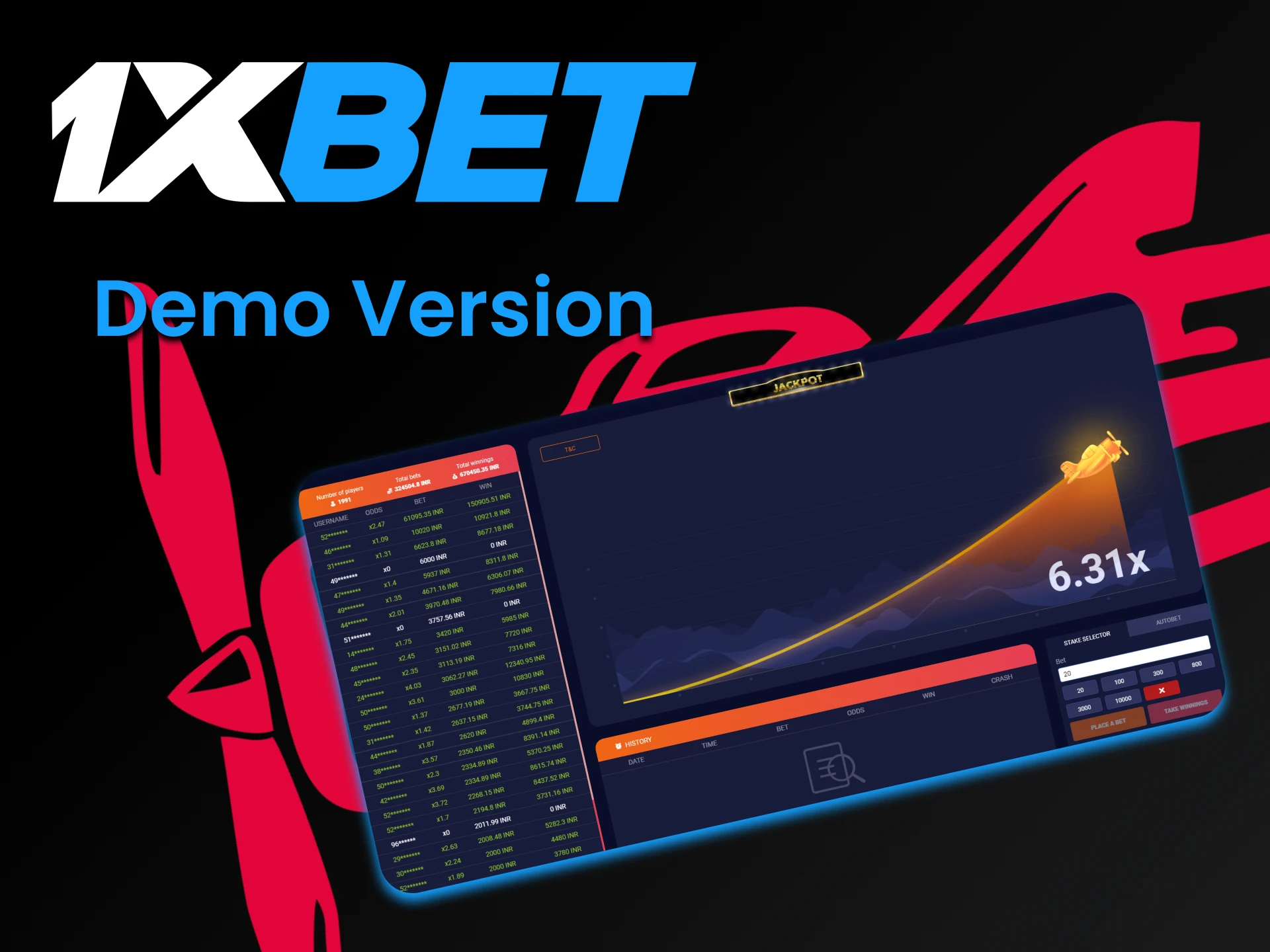 Before playing for real money, you can practice in a special version of the Aviator game from 1xBet.