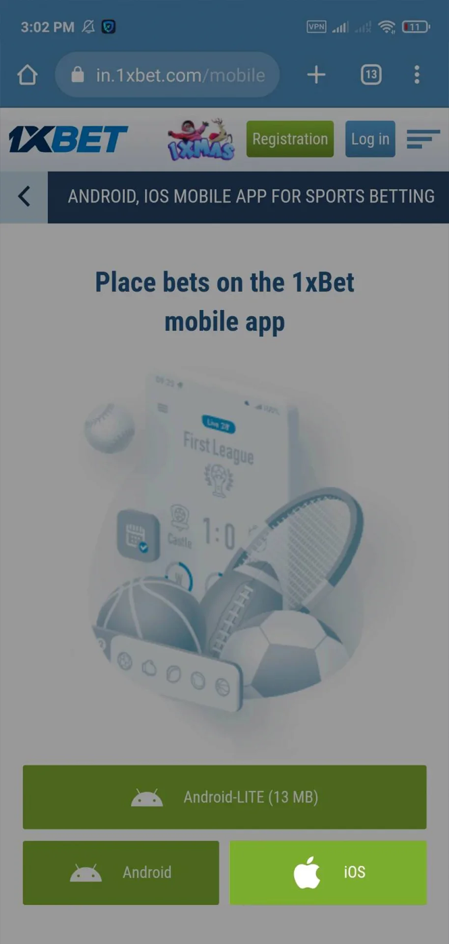 Faça o download e instale o aplicativo 1xBet em seu smartphone.