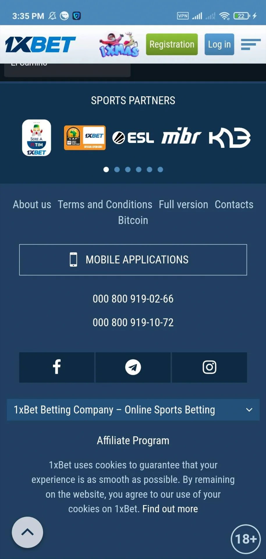 No site 1xBet, encontre a secção para descarregar a aplicação para iOS.