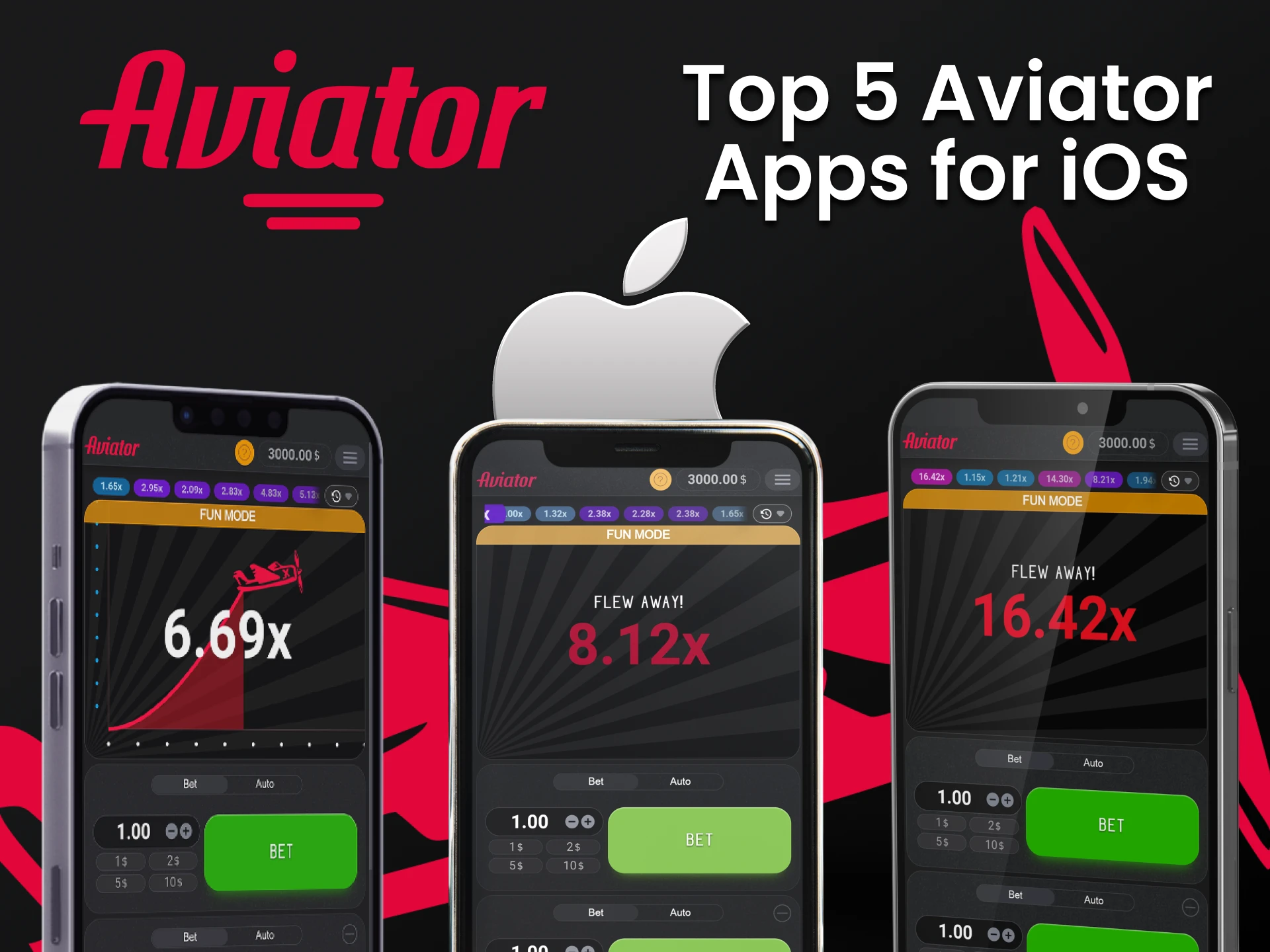 Escolha as 5 melhores aplicações para iOS para jogar Aviator.