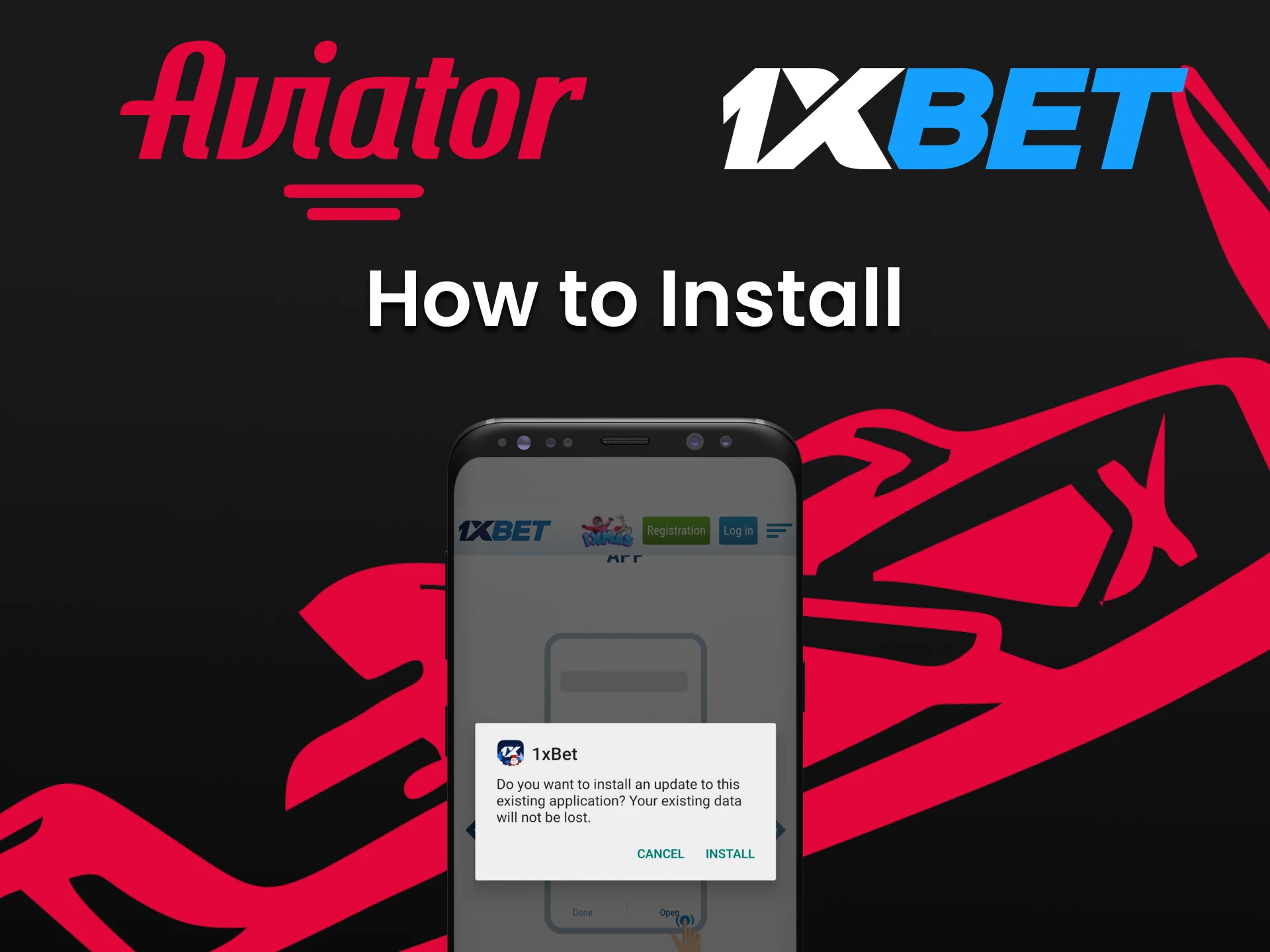 Install the application from 1xBet to play Aviator.