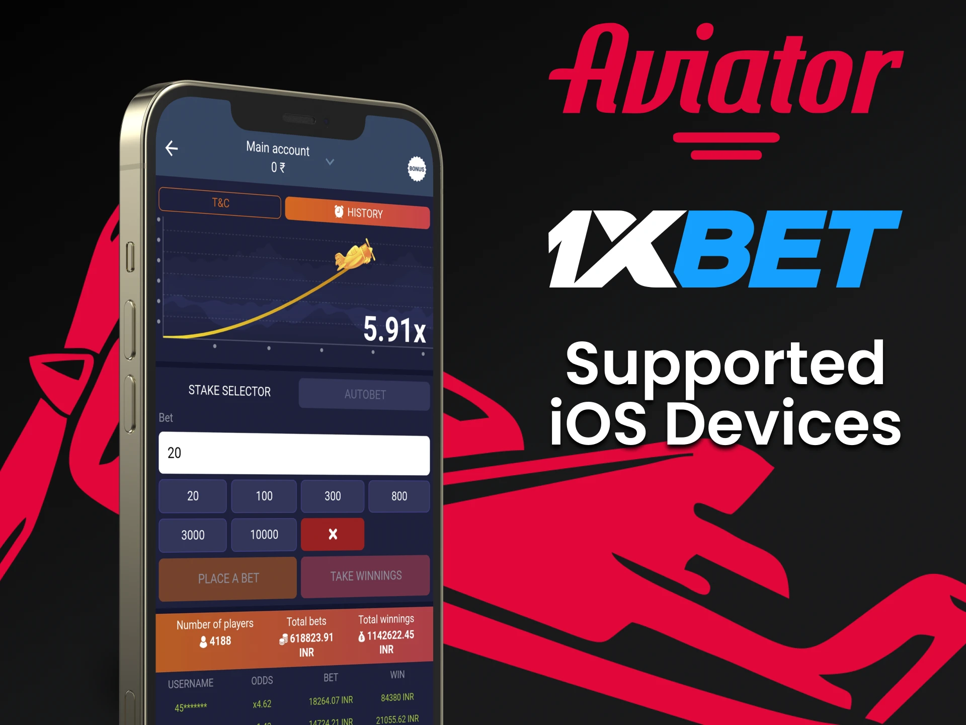 To play Aviator from 1xBet choose your iOS device.