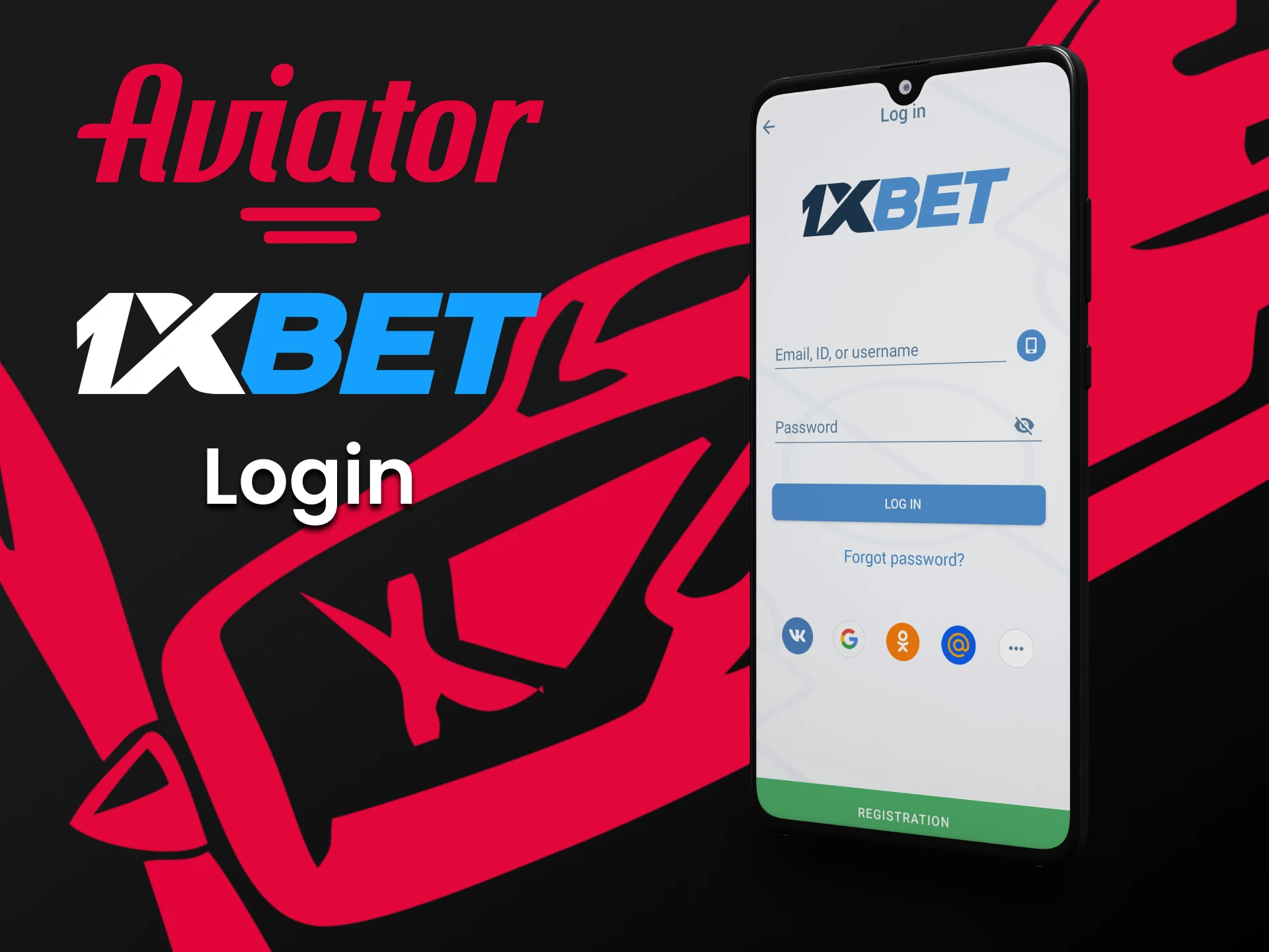 Use sua conta para jogar no Aviator da 1xBet.