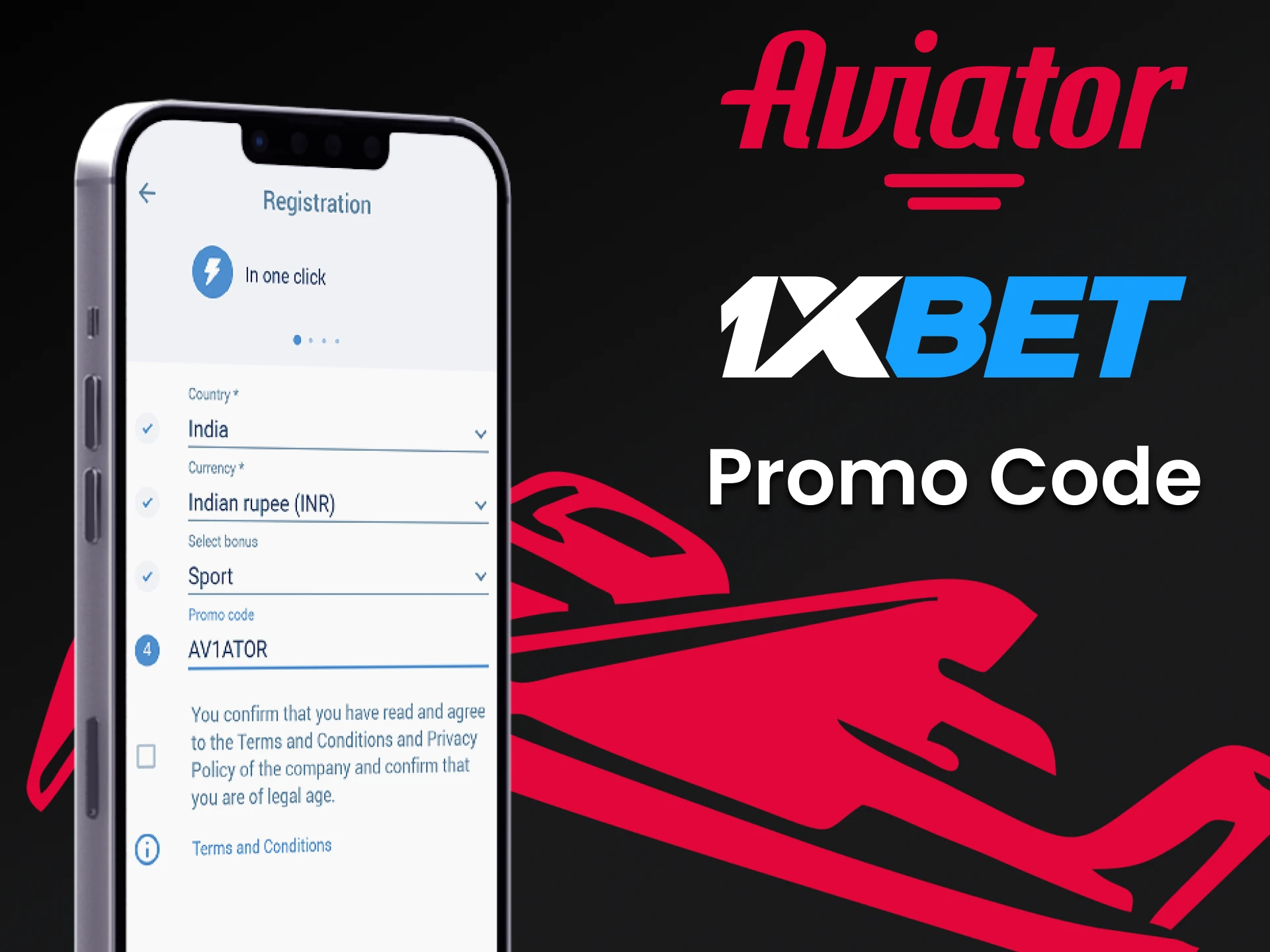 Use o código promocional da 1xBet.