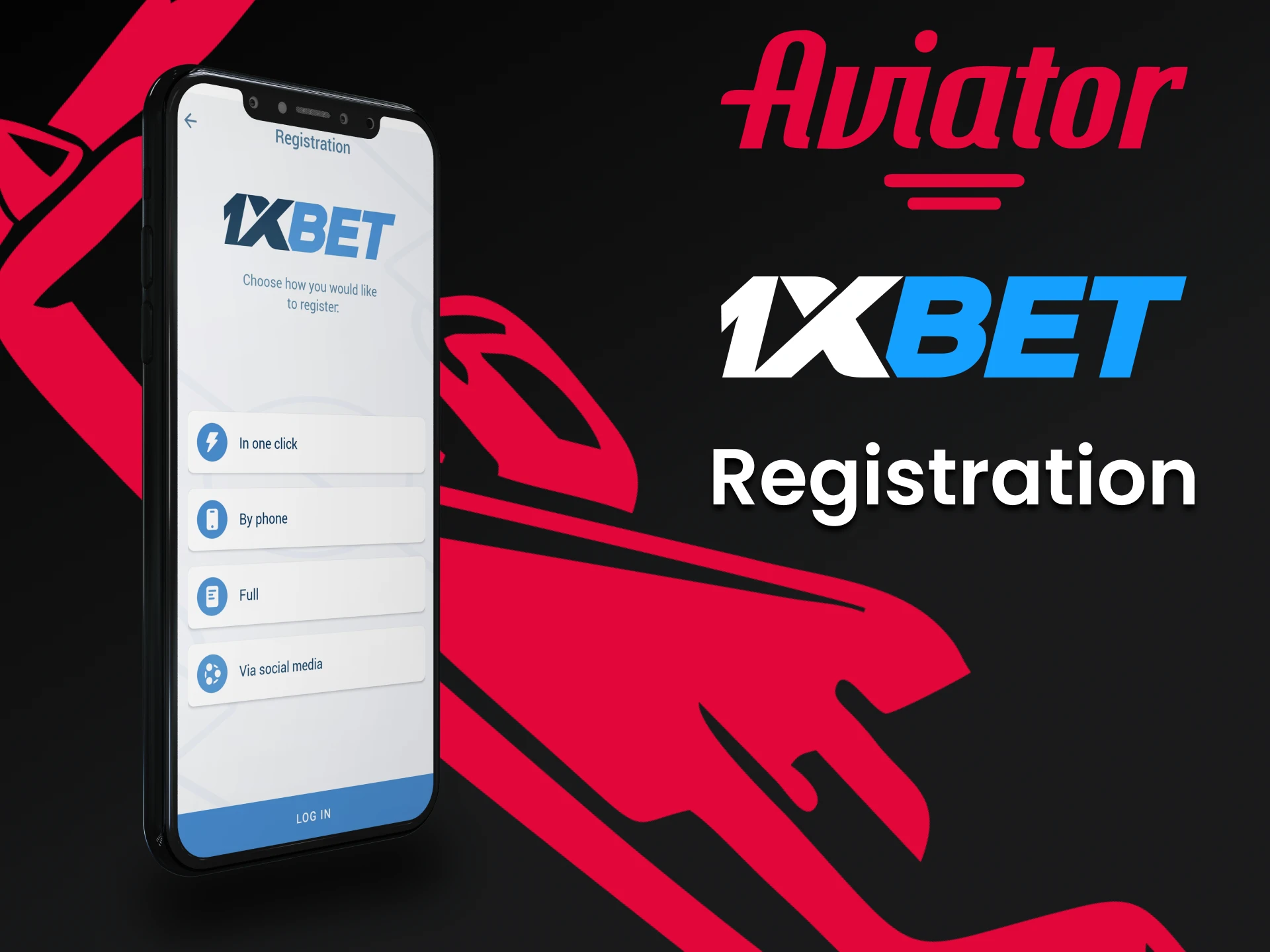 Crie uma conta para jogar Aviator na 1xBet.