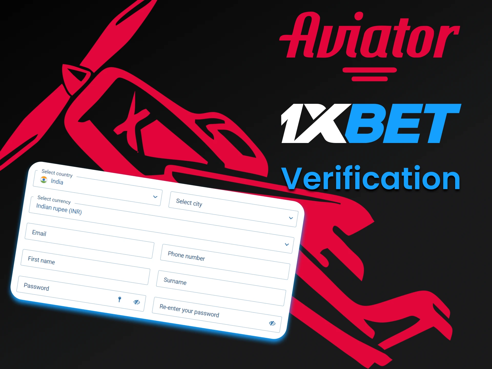 Enter certain data to play Aviator at 1xBet.