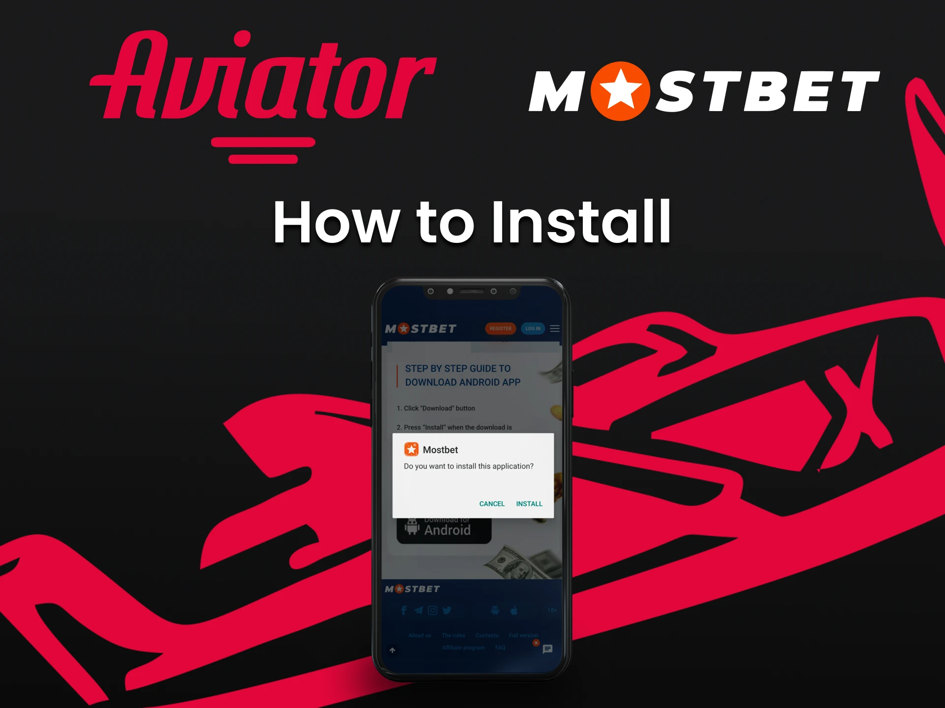 Install the application from Mostbet to play Aviator.