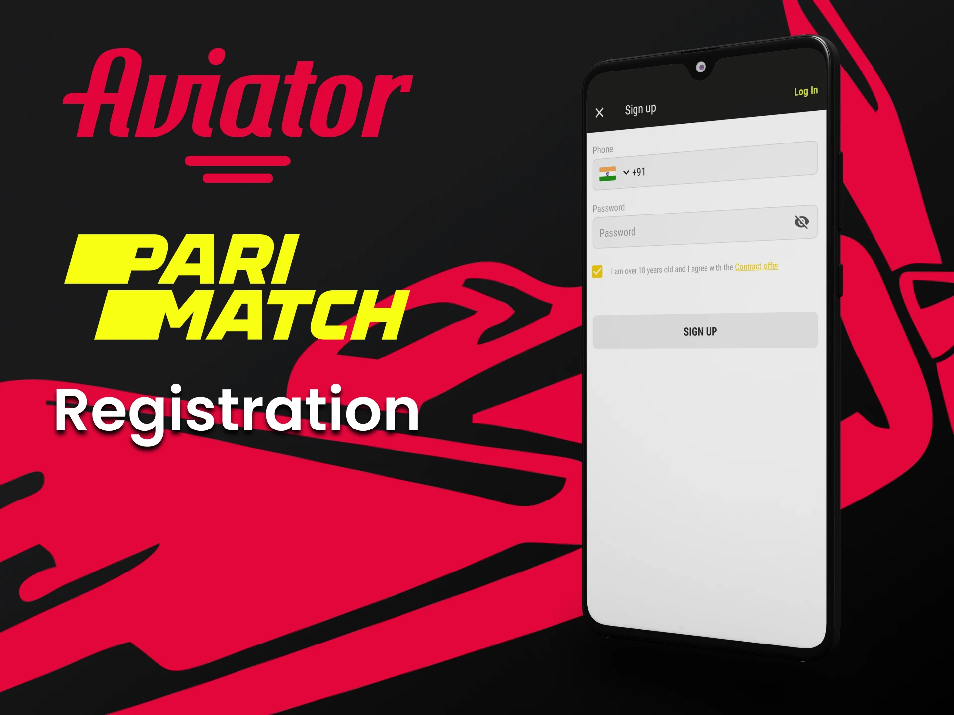 Create a Parimatch account to play Aviator.