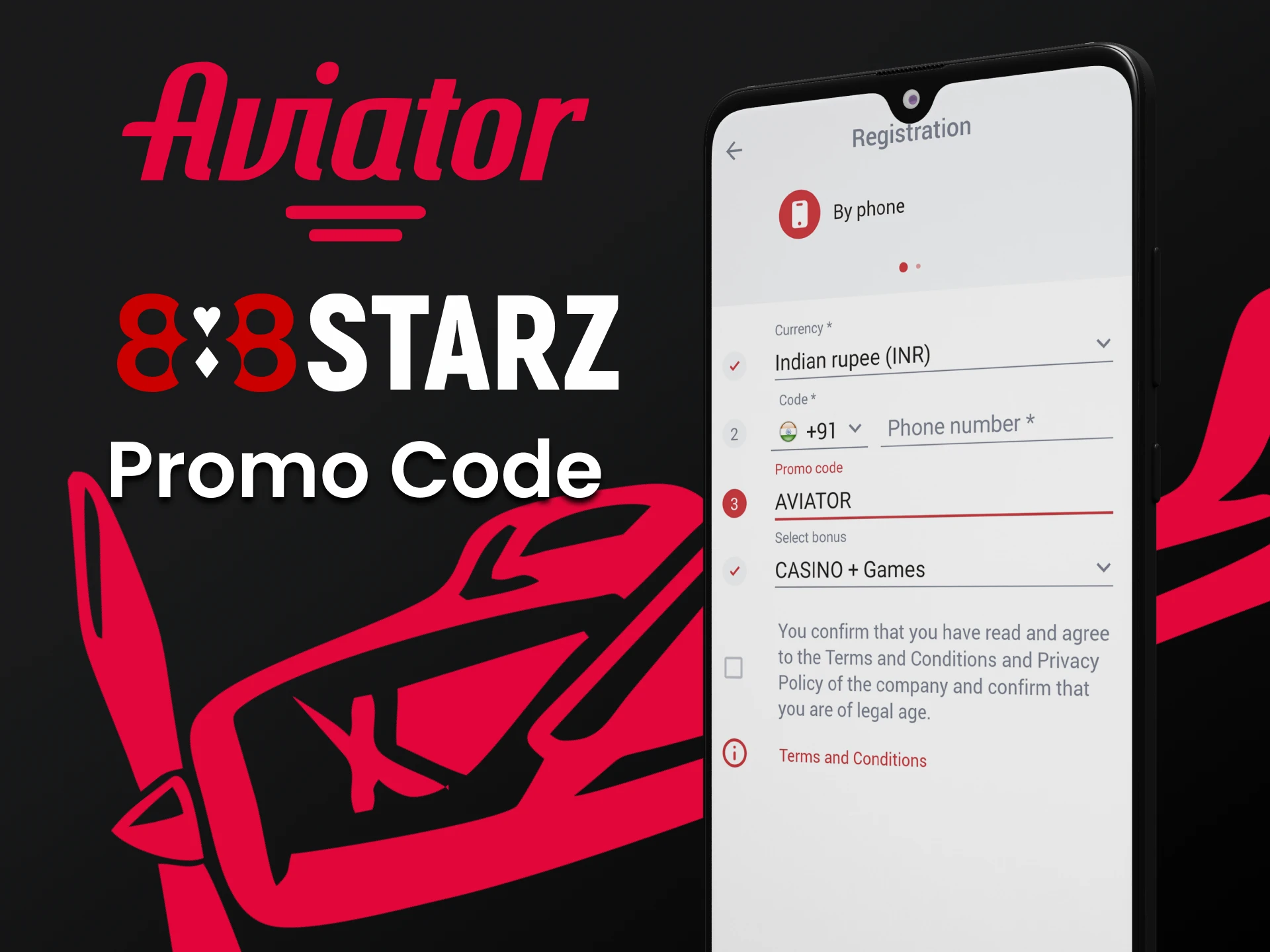 Use the application promo code 888starz for Aviator.