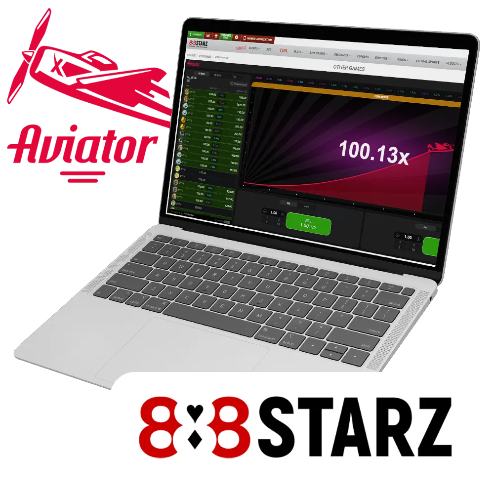 Play Aviator game at 888starz casino.