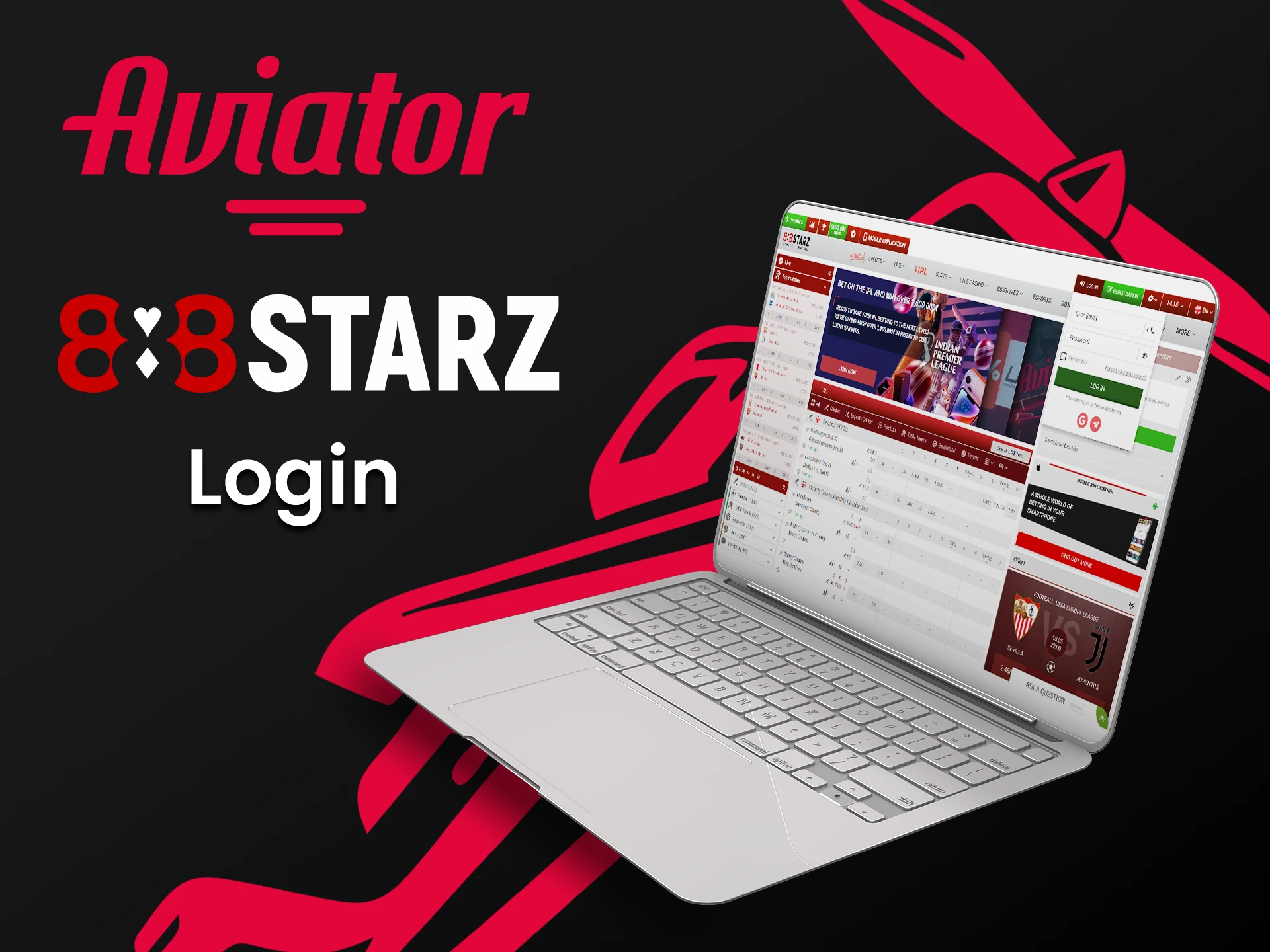 Sign in to your personal 888starz account to play Aviator.