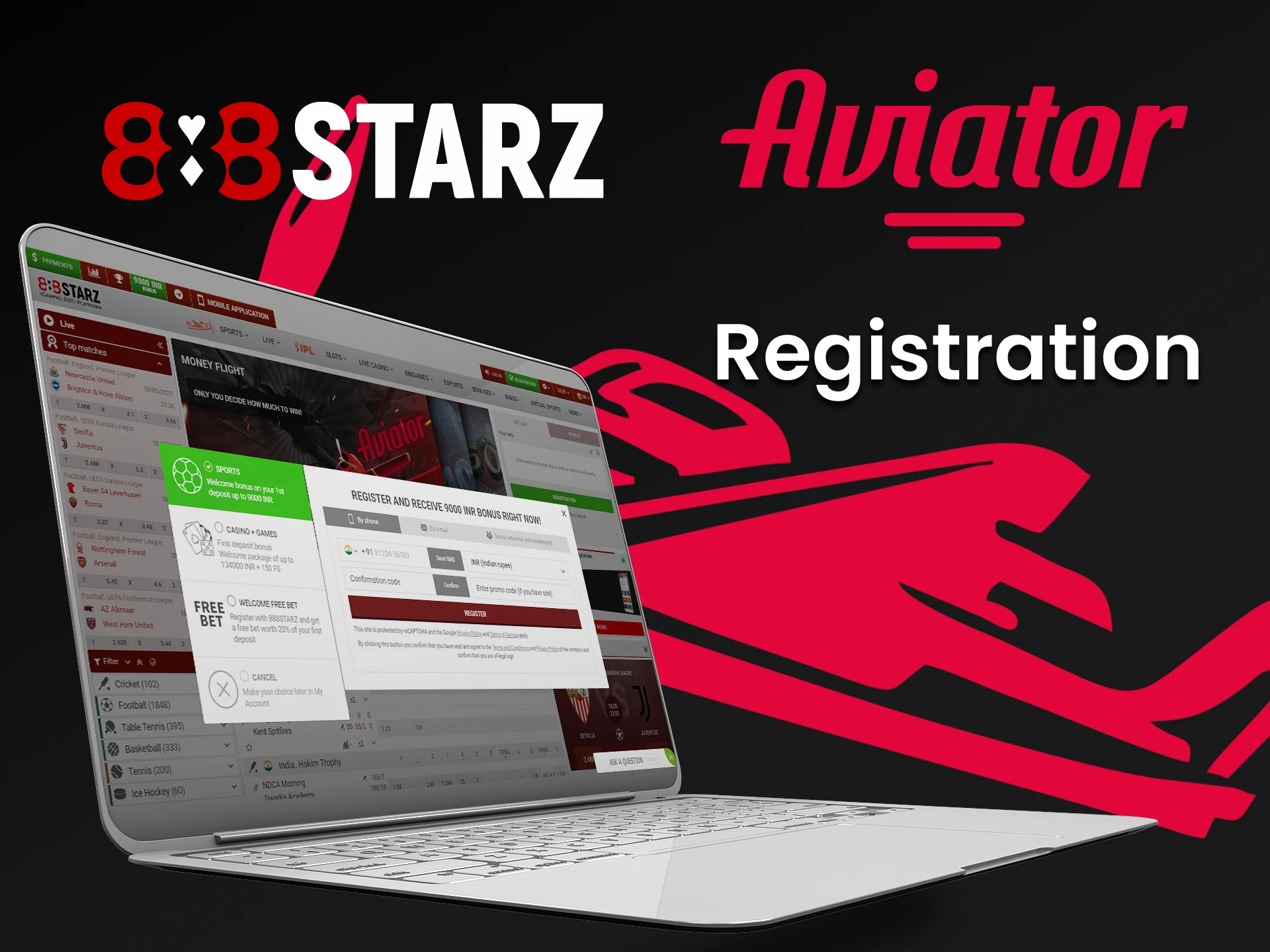 Create an account on the 888starz service.