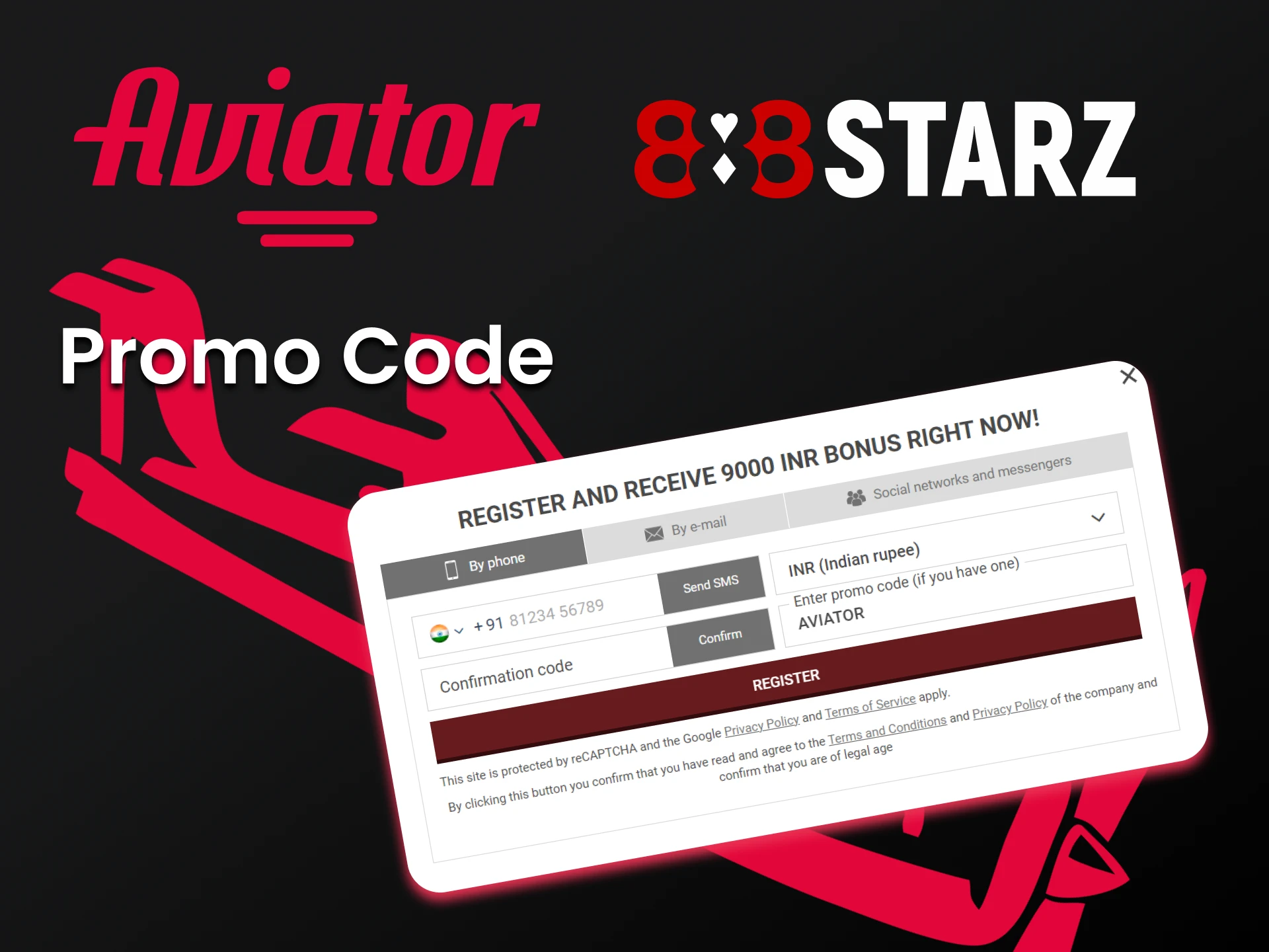 Use promo code for Aviator from 888starz.