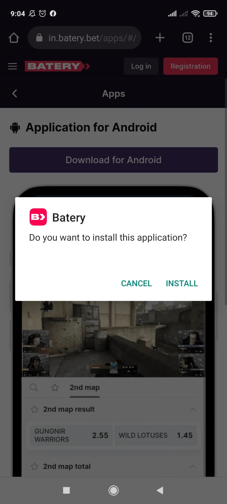 Install Batery app for android.