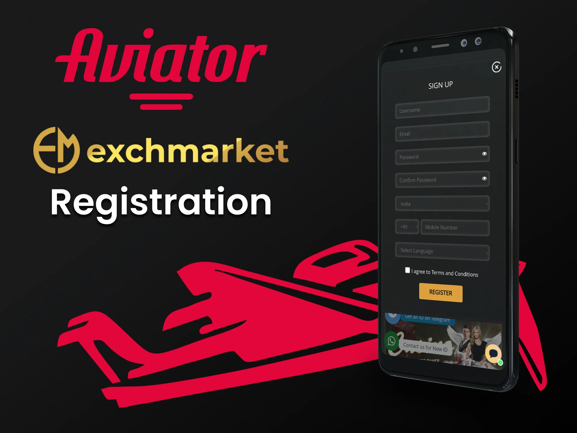 Create an account on Exhcmarket to play Aviator.