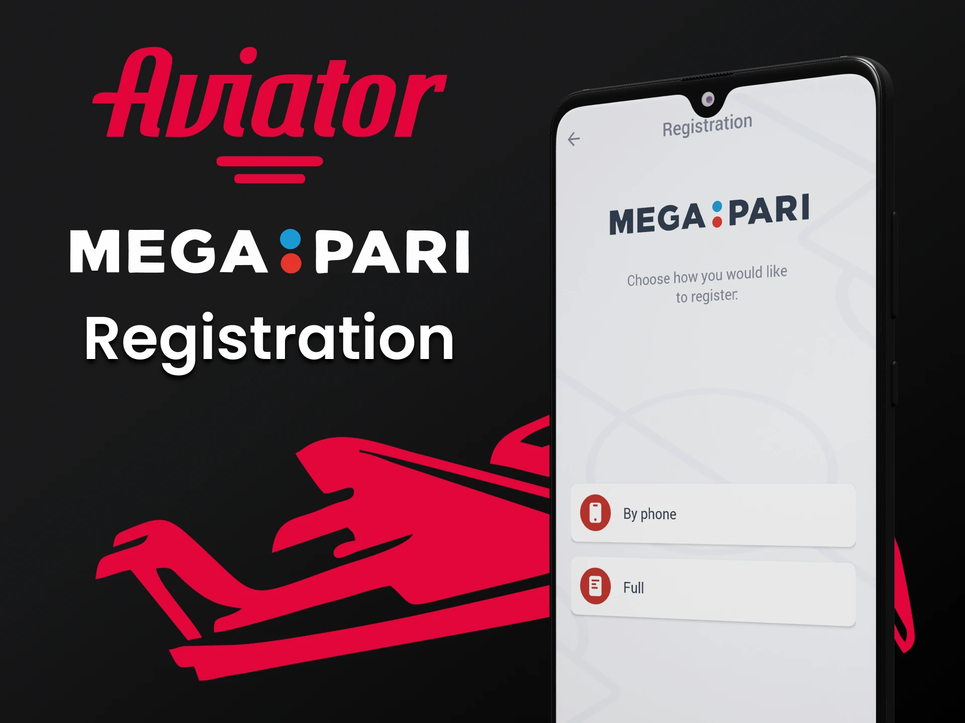 Register in the Megapari application for the Aviator.