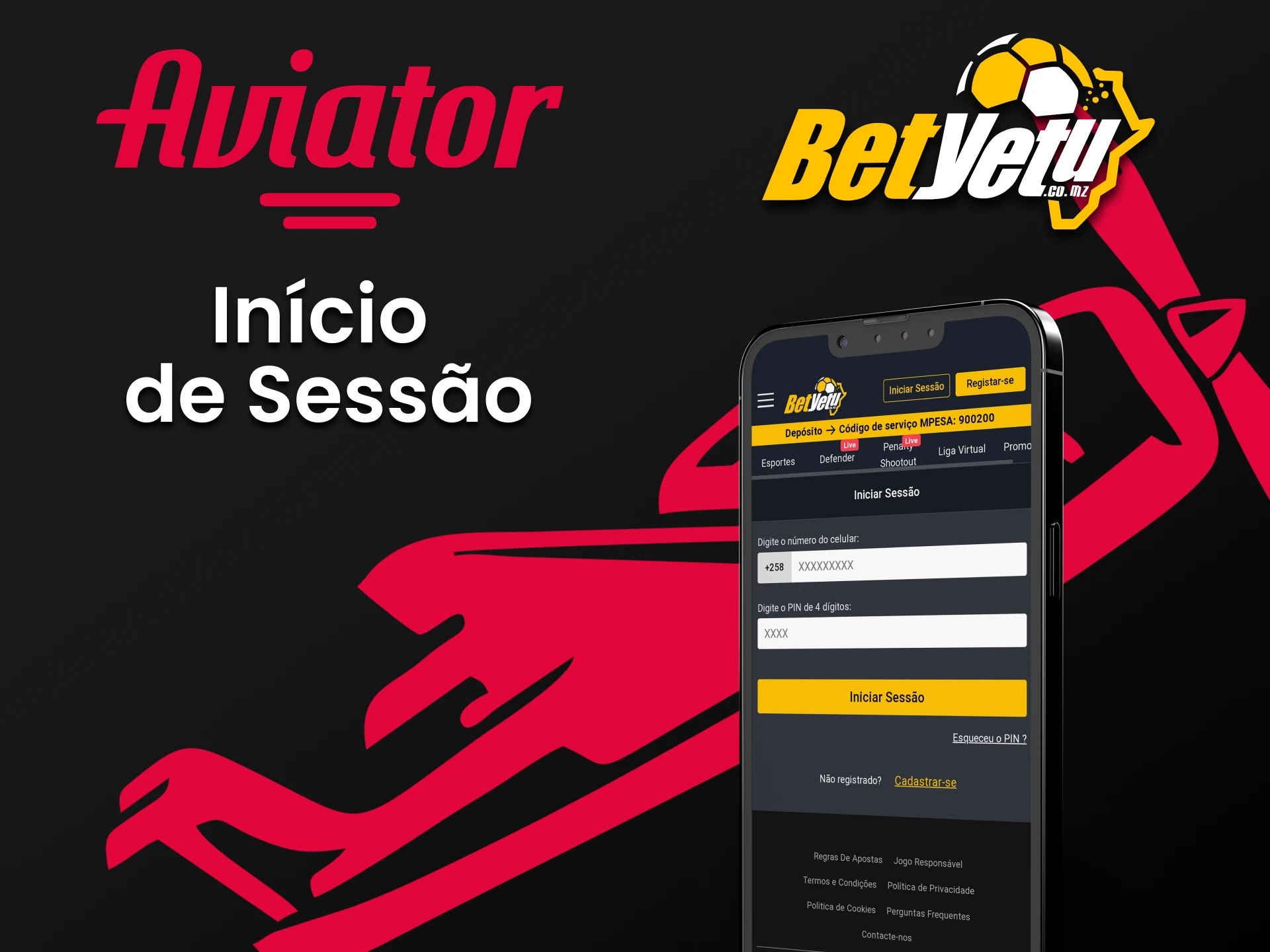 Use sua conta pessoal para jogar Aviator no Betyetu.