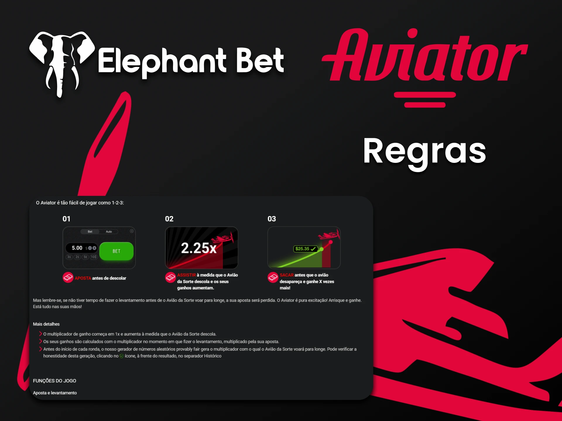 Aprenda sobre as regras de jogar Aviator na Elephantbet.