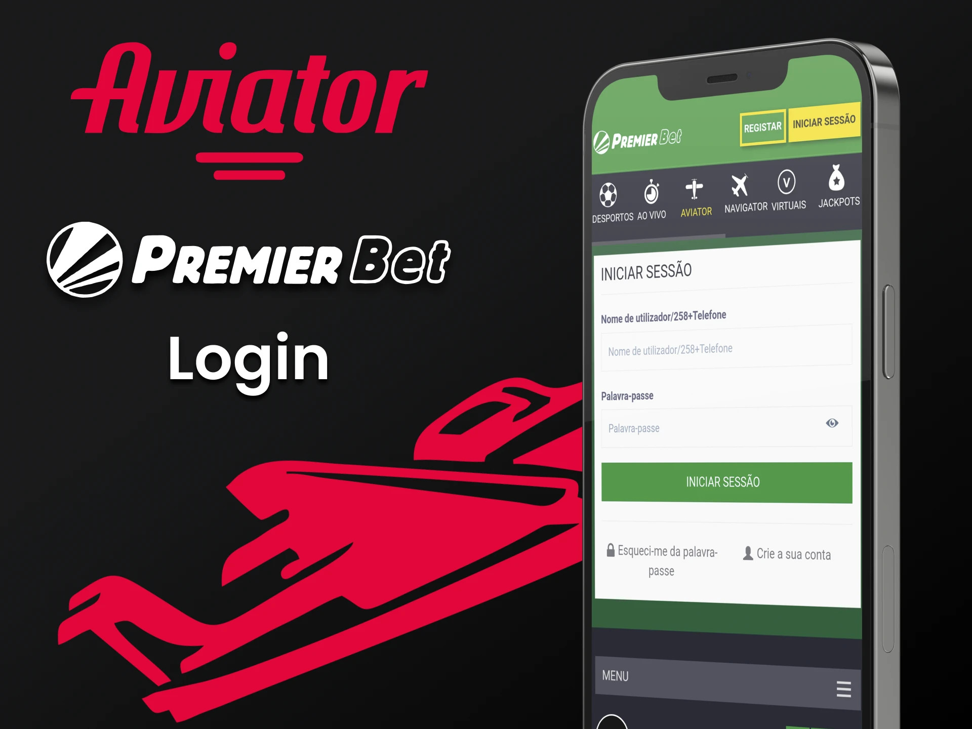 Faça login em sua conta Premierbet pessoal para jogar Aviator.