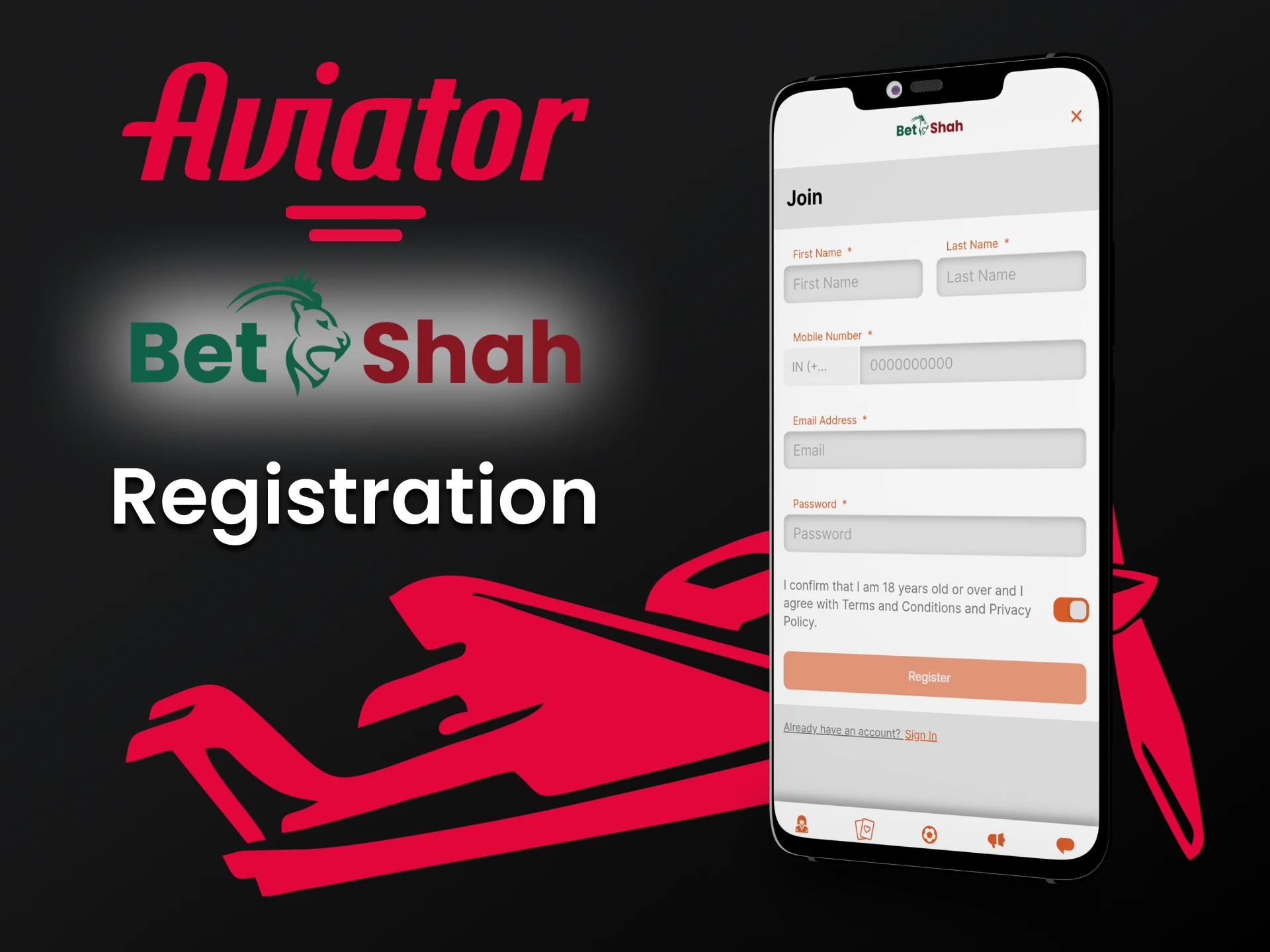 Register on the BetShah app to play Aviator.