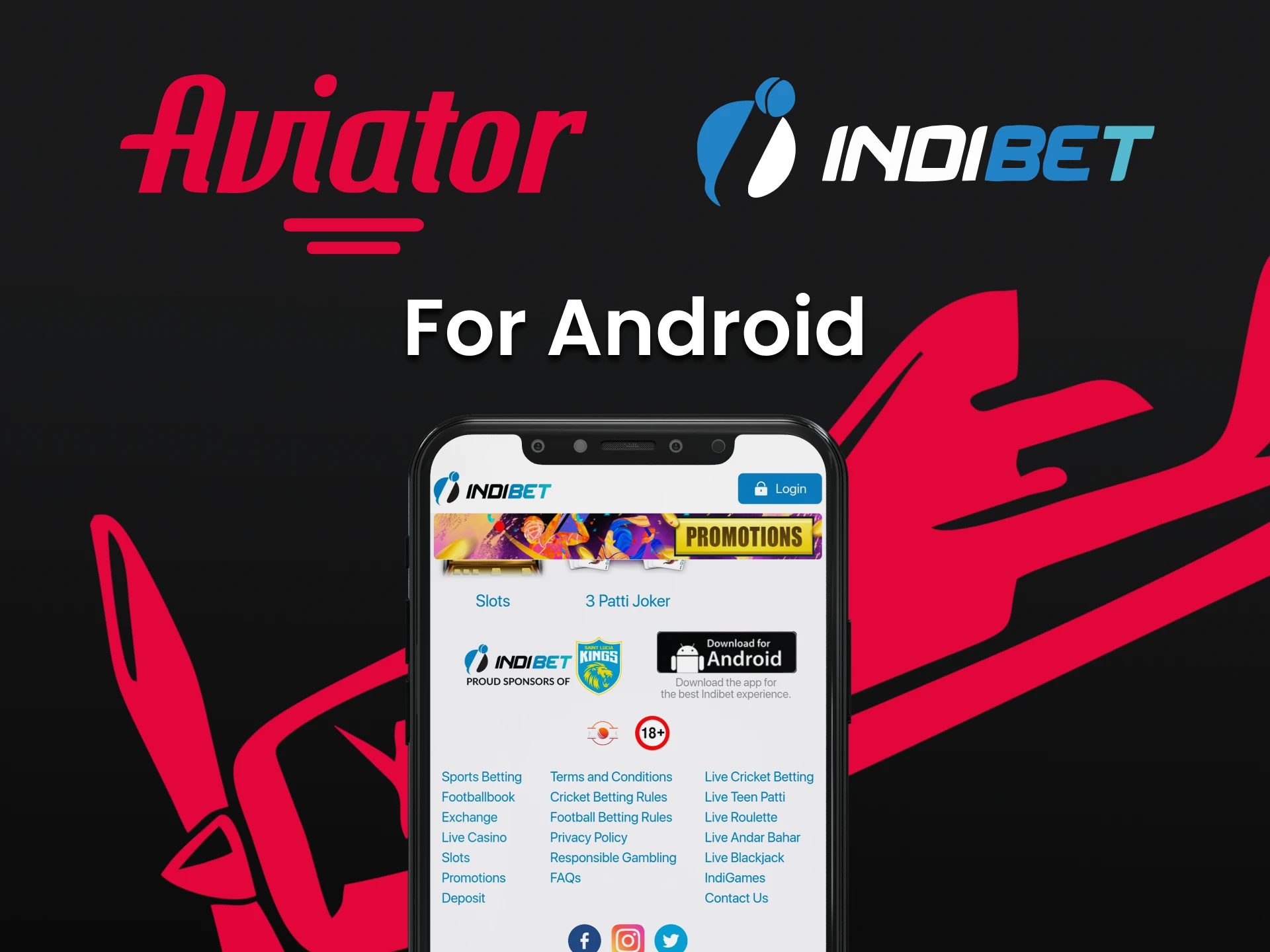 Download the Indibet Android app to play Aviator.