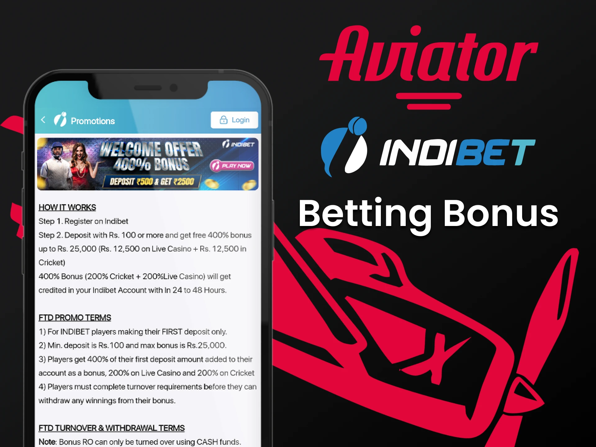 Indibet gives bonuses for betting.