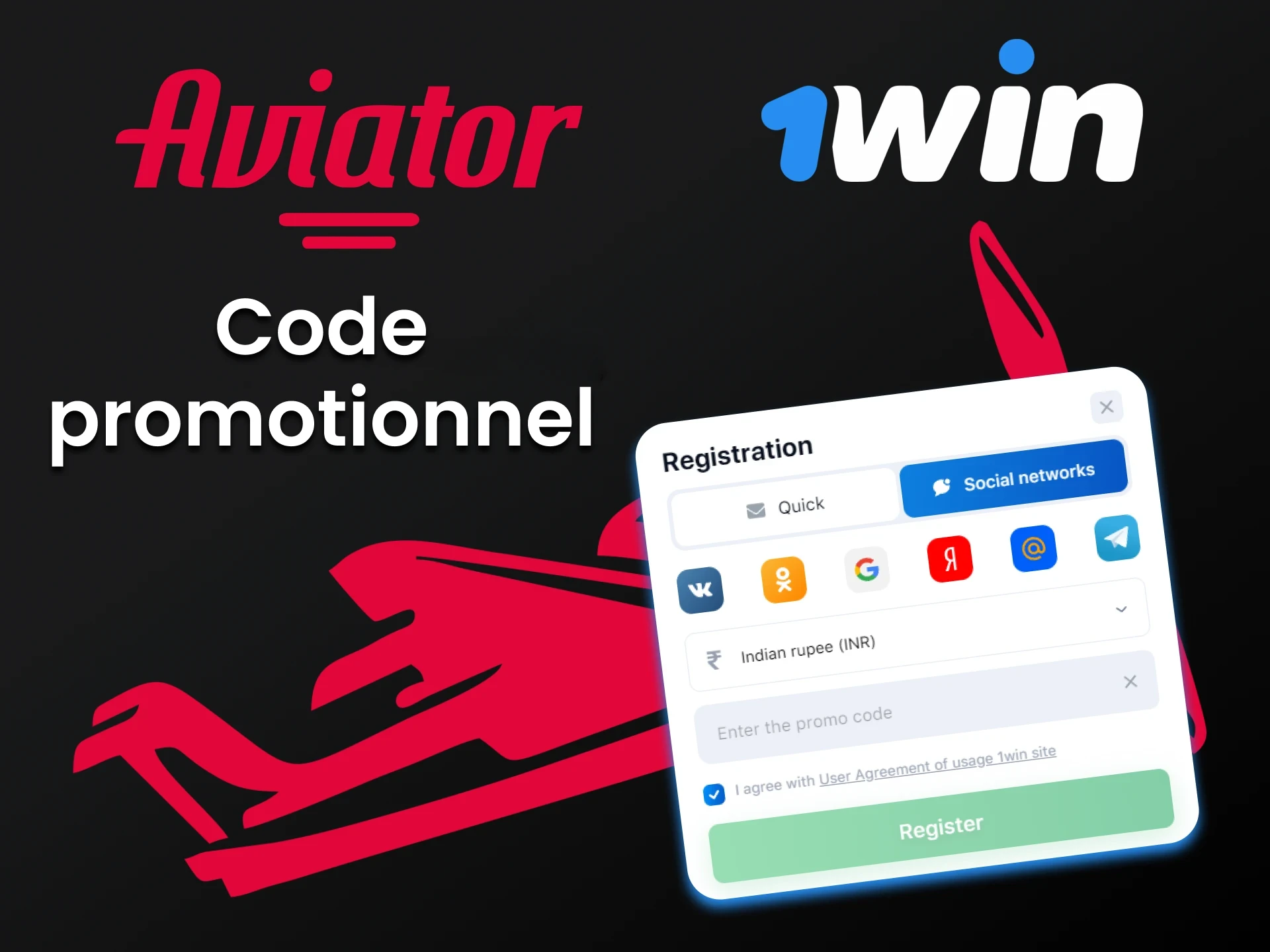 Entrez le code promo pour recevoir un bonus supplémentaire dès 1Win.