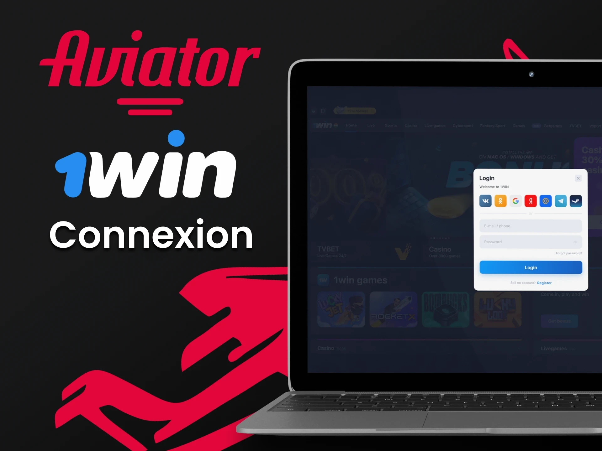 Connectez-vous à votre compte personnel pour commencer à jouer à Aviator sur 1Win.