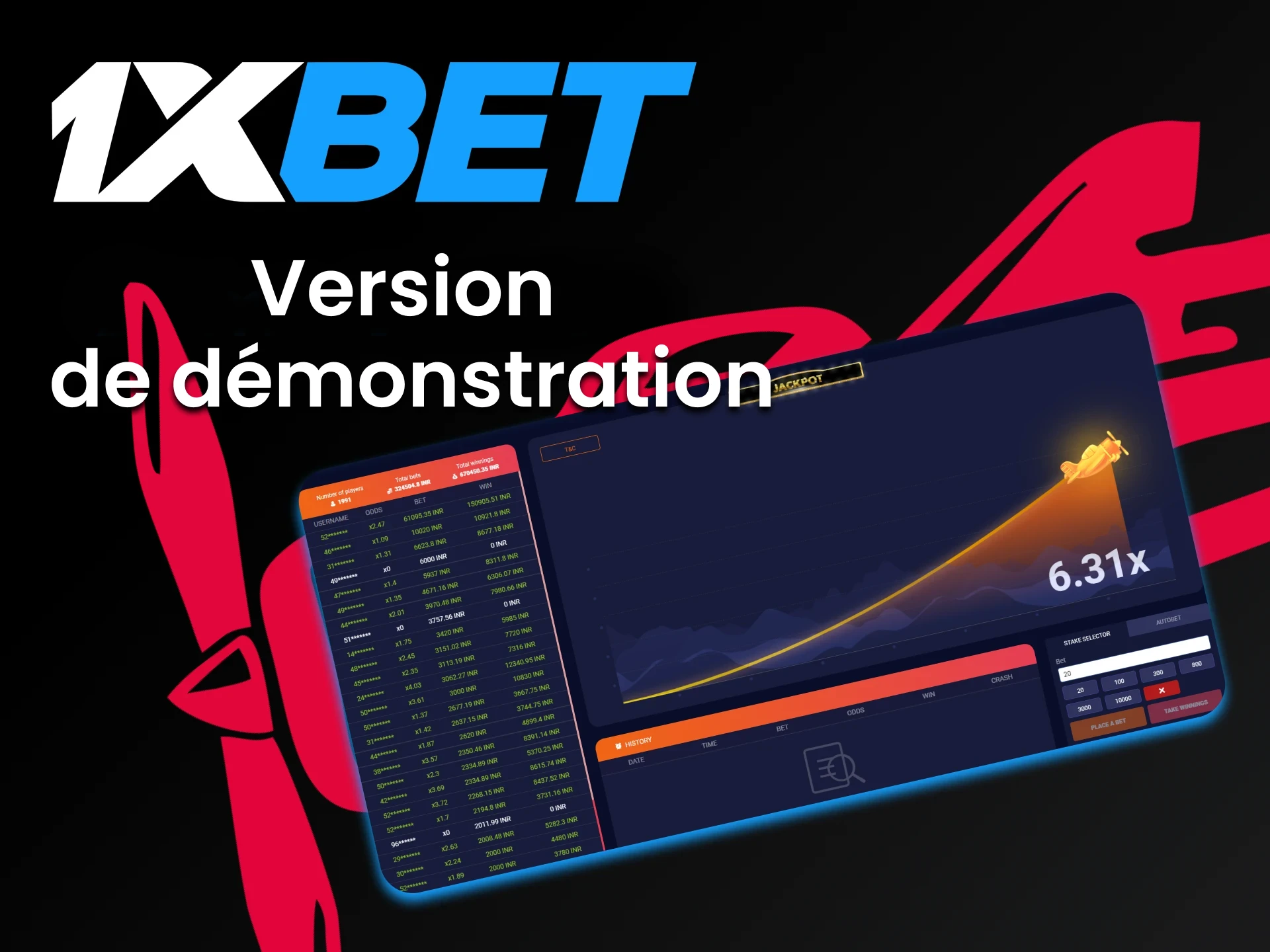 Avant de jouer avec de l'argent réel, vous pouvez vous entraîner dans une version spéciale du jeu Aviator de 1xBet.