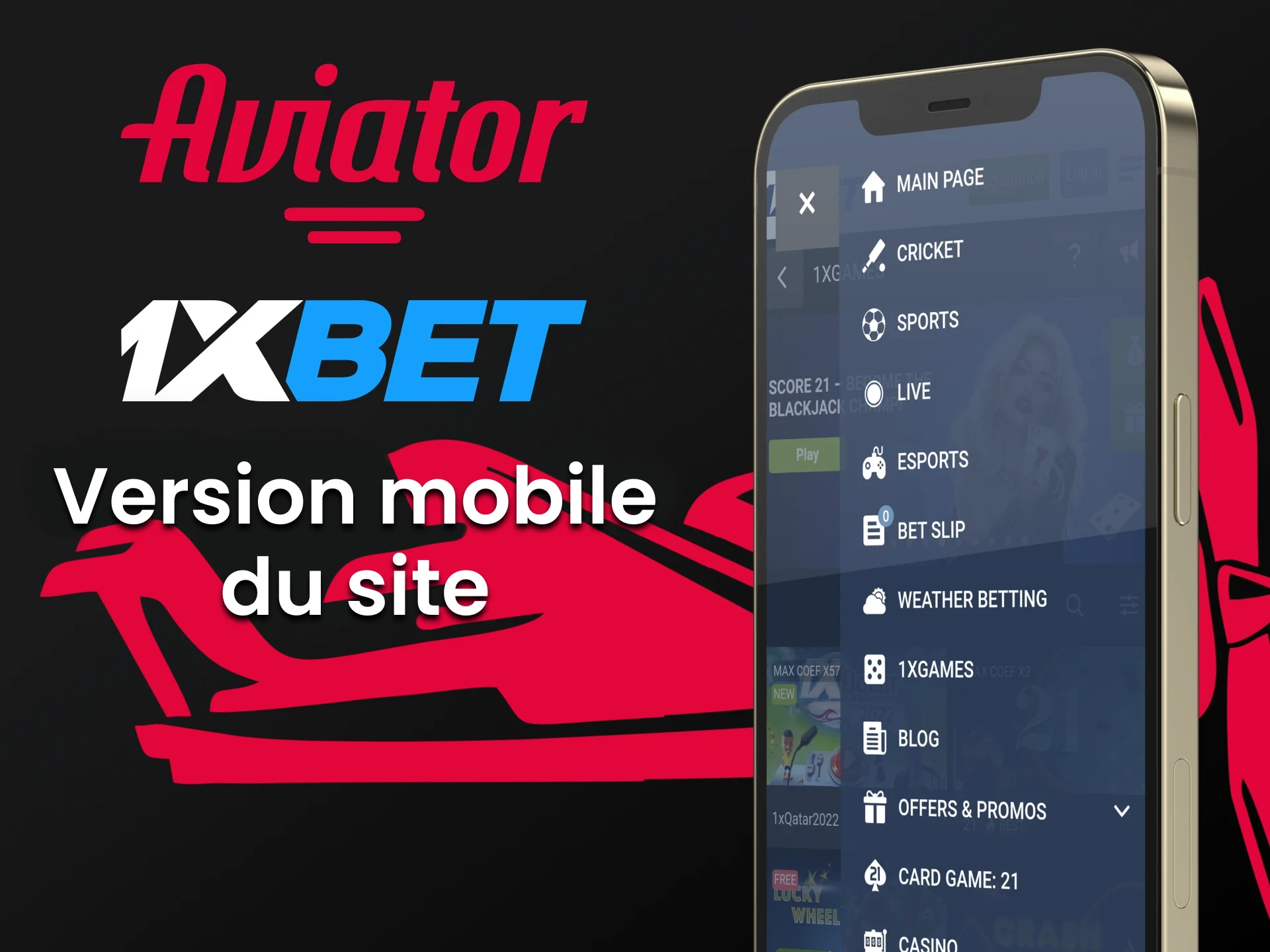 Vous pouvez utiliser votre smartphone pour jouer à Aviator sur 1xBet.