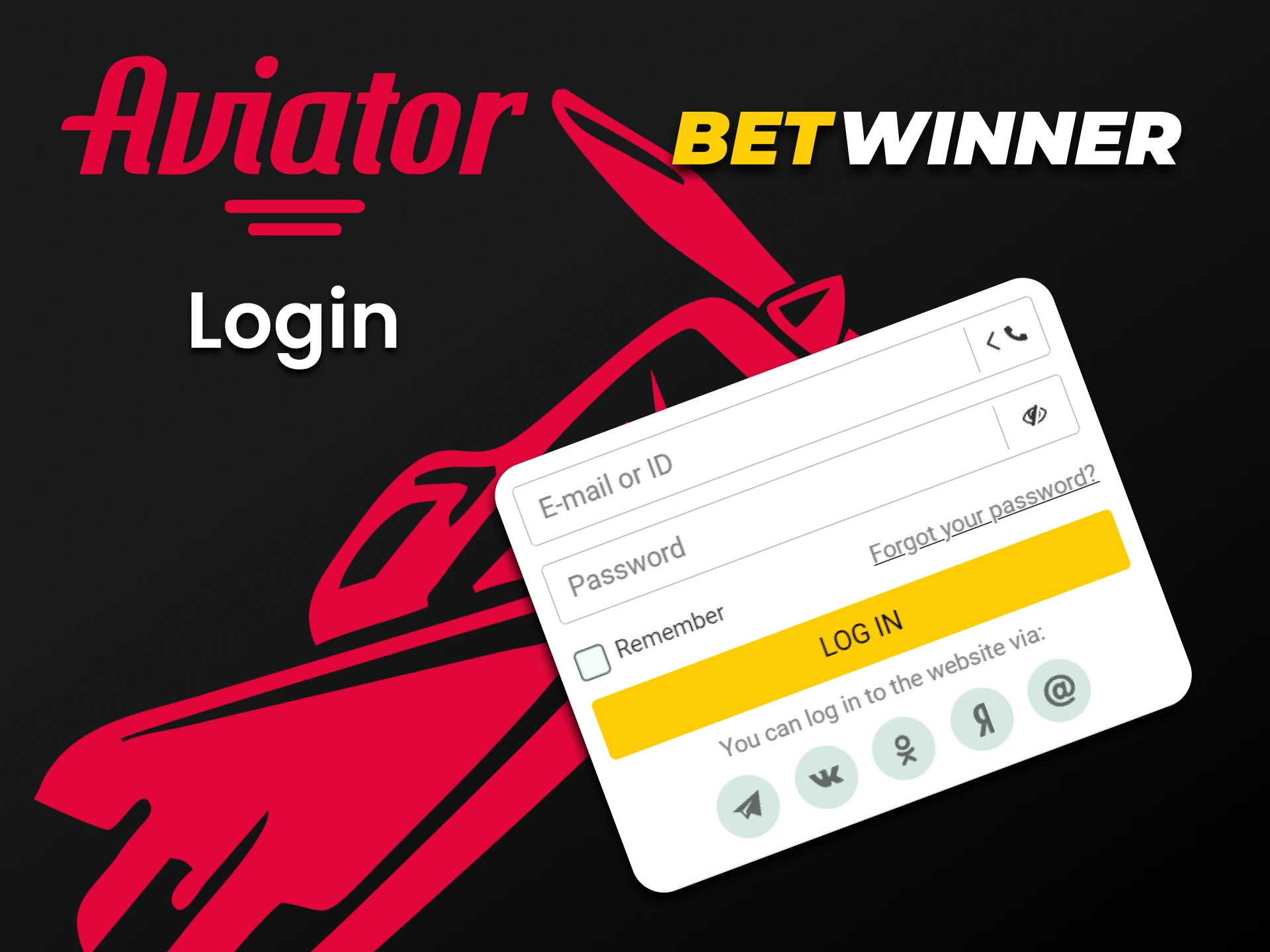 Faça o login em sua conta pessoal da Betwinner para jogar no Aviator.