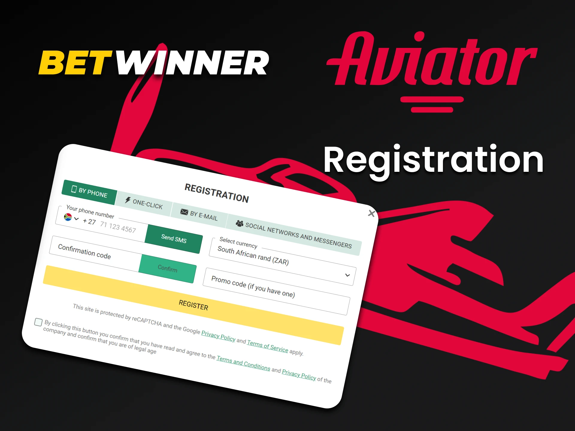 Register with Betwinner to play Aviator.