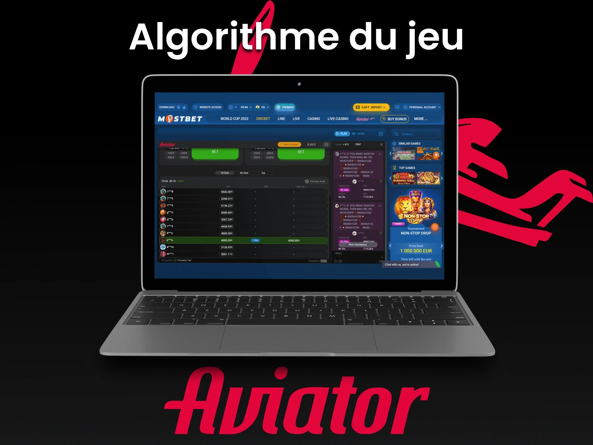 Étudiez l'algorithme du jeu avant de jouer pour de l'argent réel.