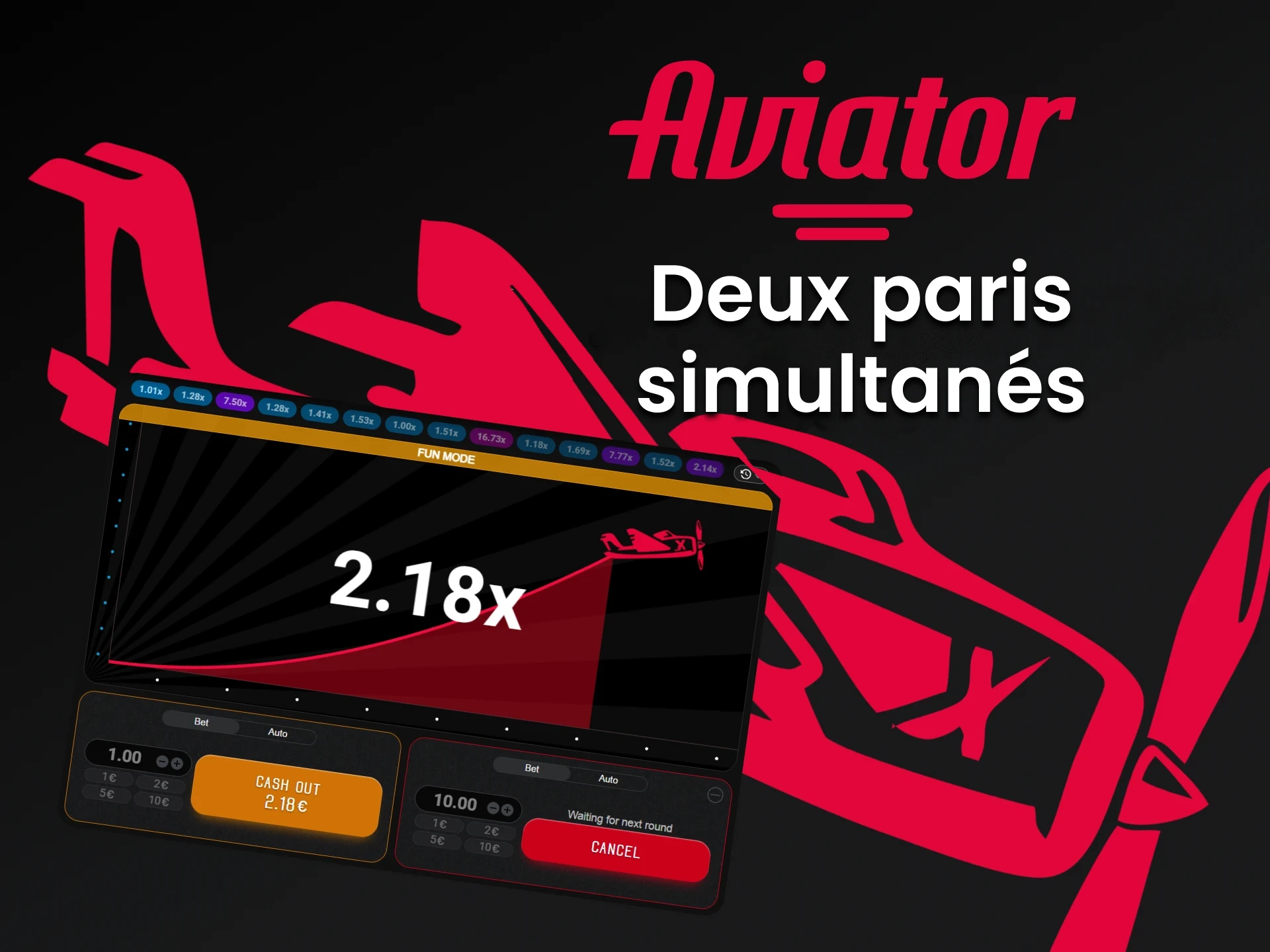 Faites deux paris dans le jeu Aviator pour augmenter vos chances de gagner.