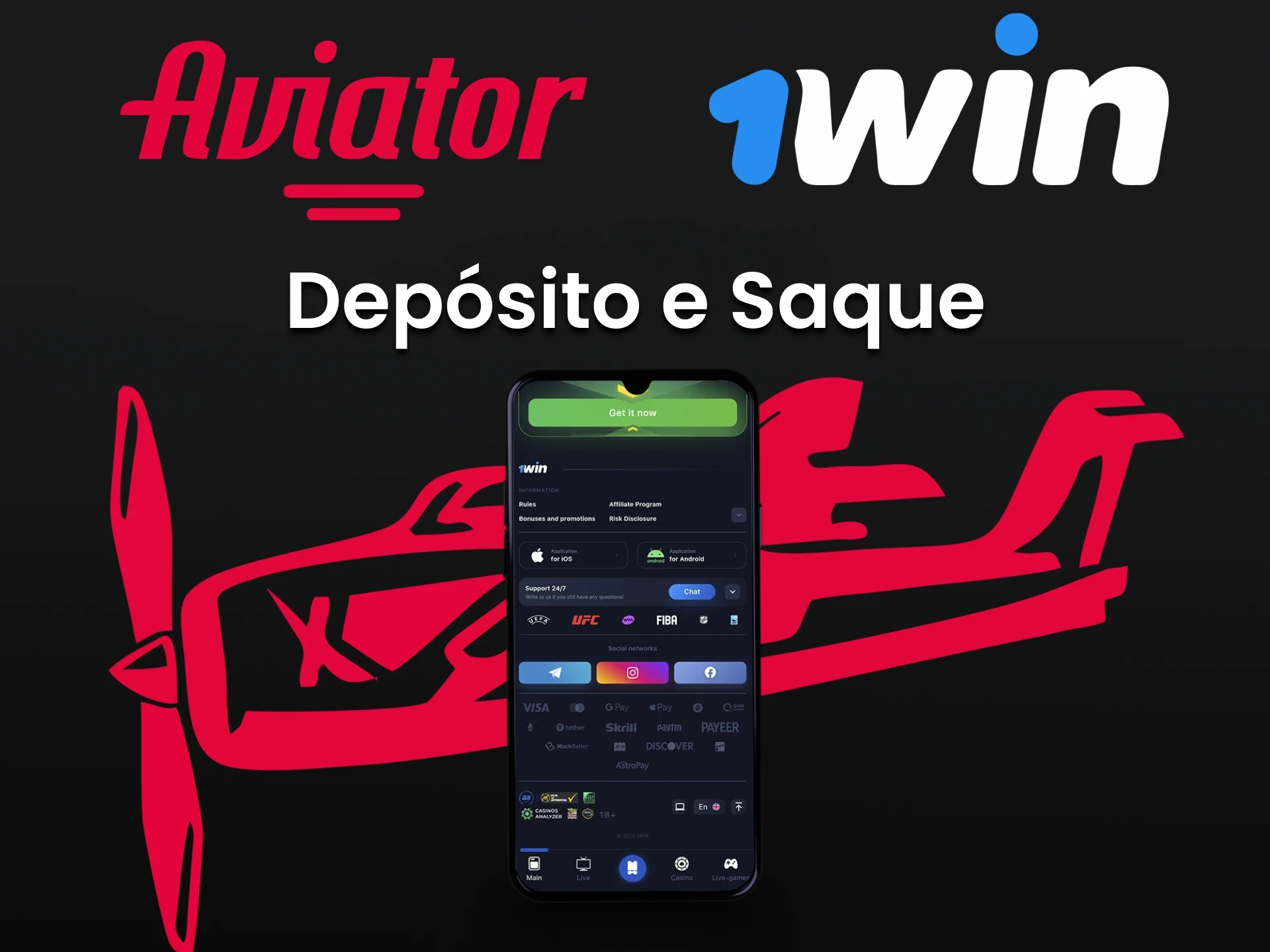 Escolha uma maneira conveniente de depositar e retirar fundos do 1win.