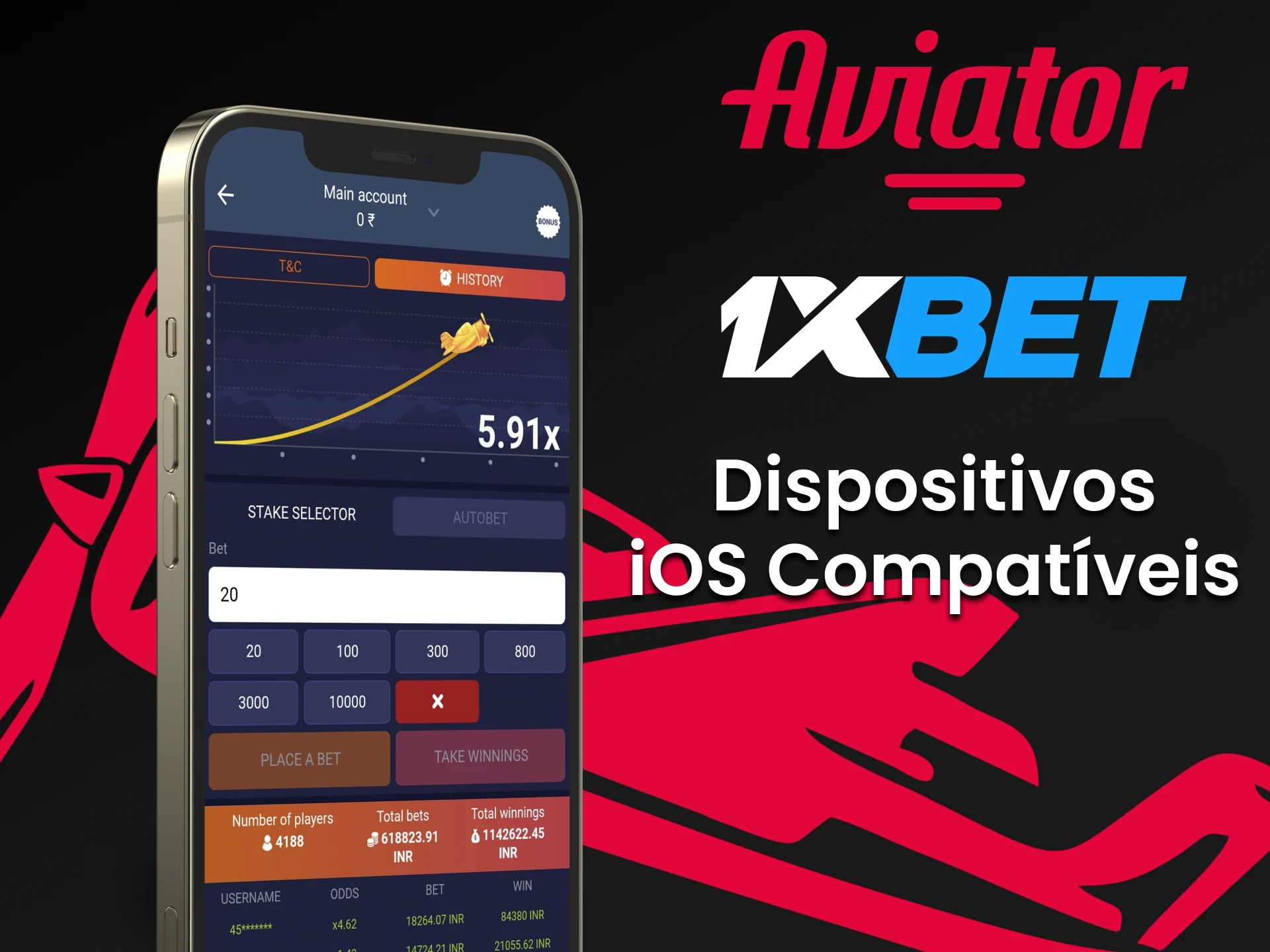 Para jogar Aviator da 1xBet, escolha seu dispositivo iOS.