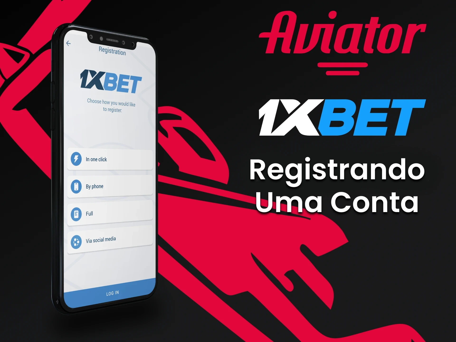 Crie uma conta para jogar Aviator na 1xBet.