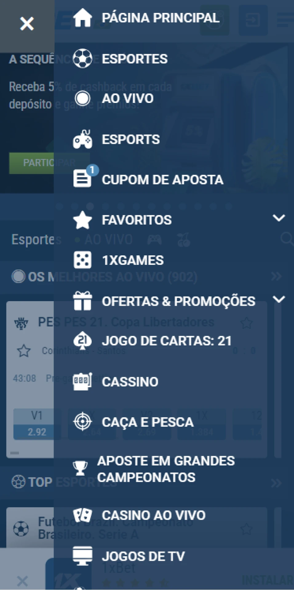 Baixe o aplicativo 1xBet para jogar Aviator no seu dispositivo Android.