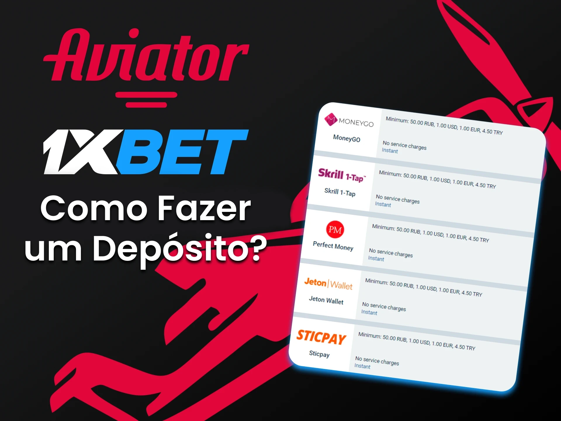 Faça um depósito em sua conta 1xBet para jogar Aviator.