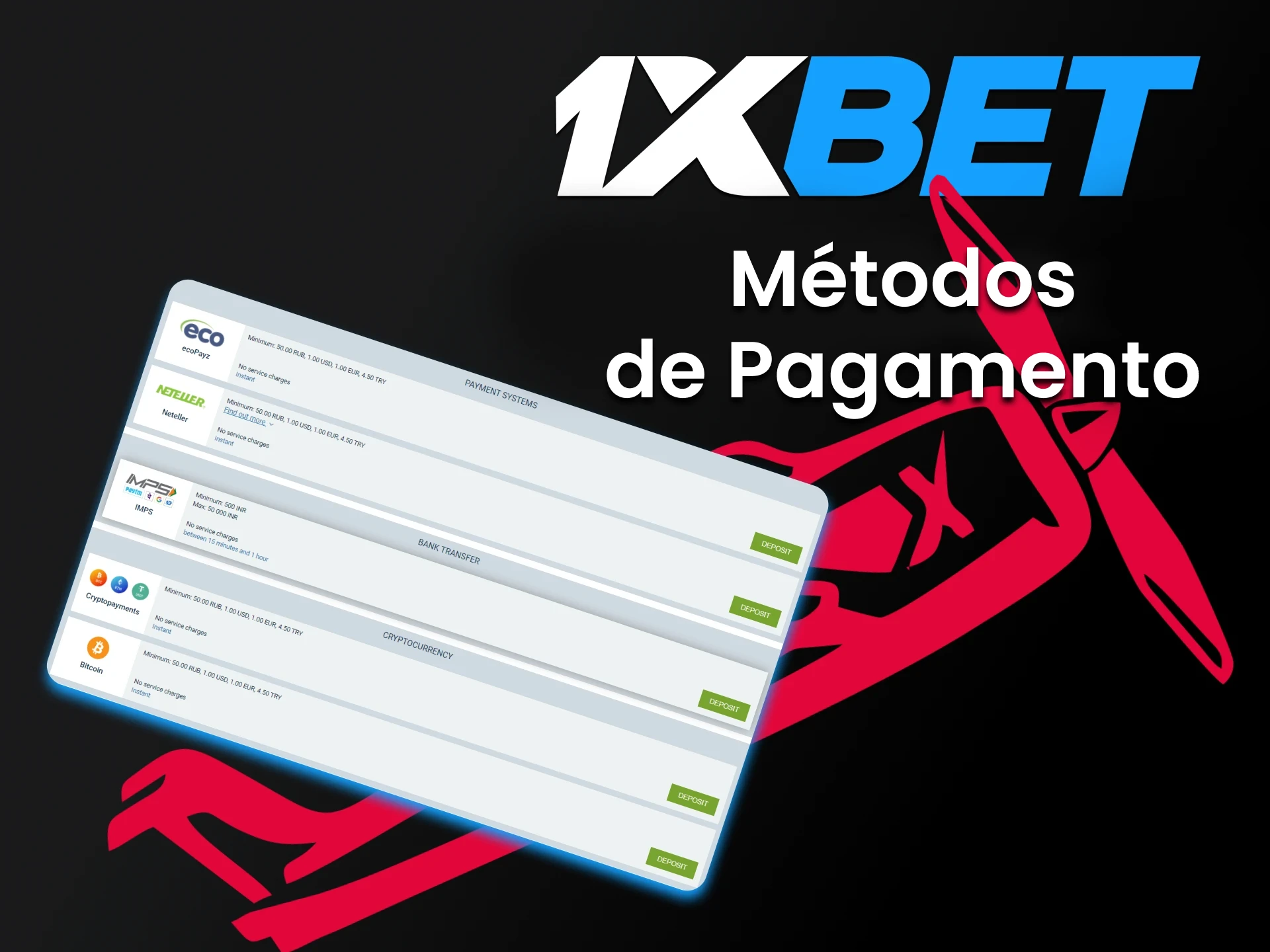 Para ganhar dinheiro de verdade, você precisa reabastecer os fundos de uma forma conveniente na 1xBet.