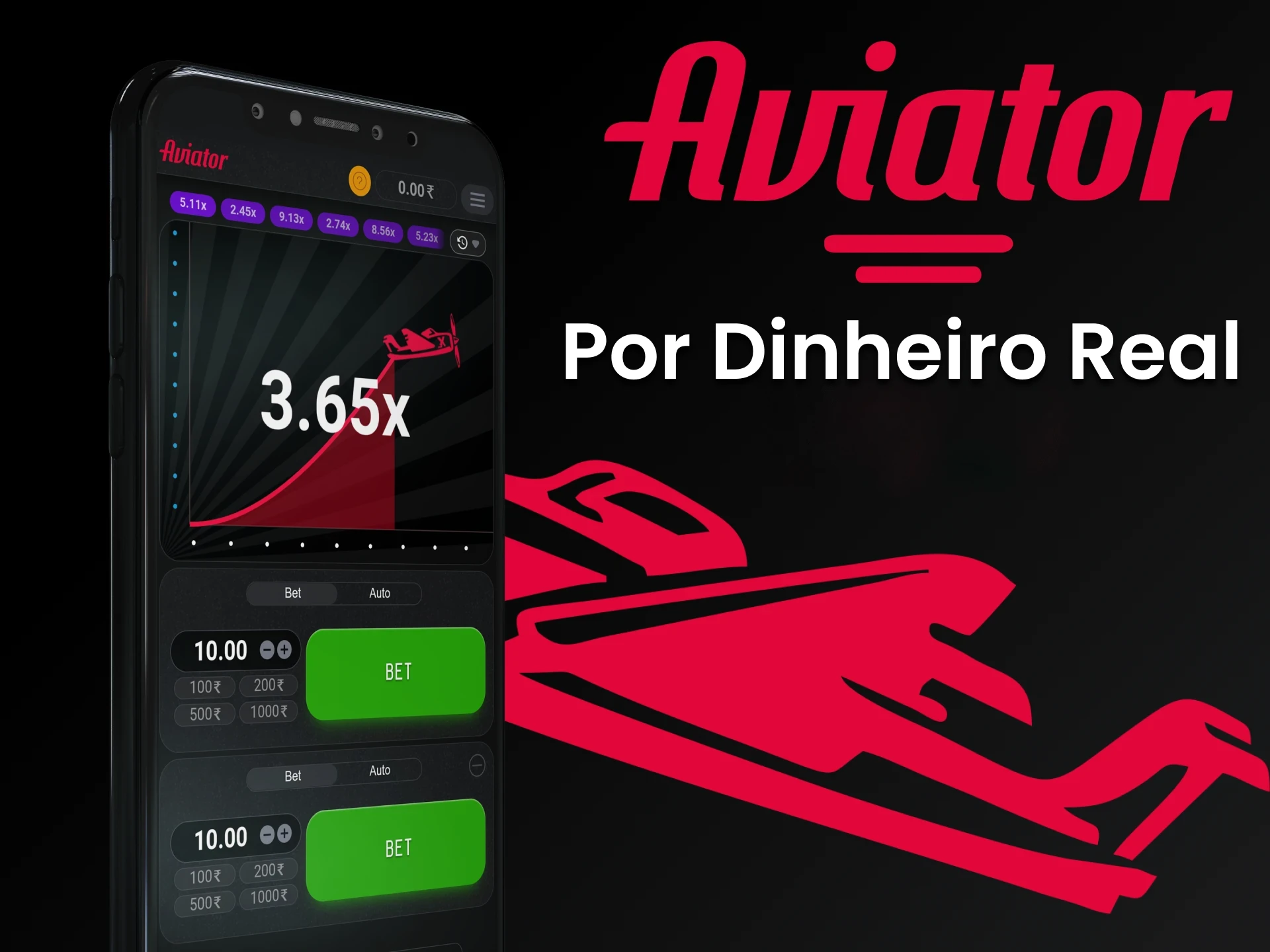 Você pode jogar Aviator com dinheiro real.