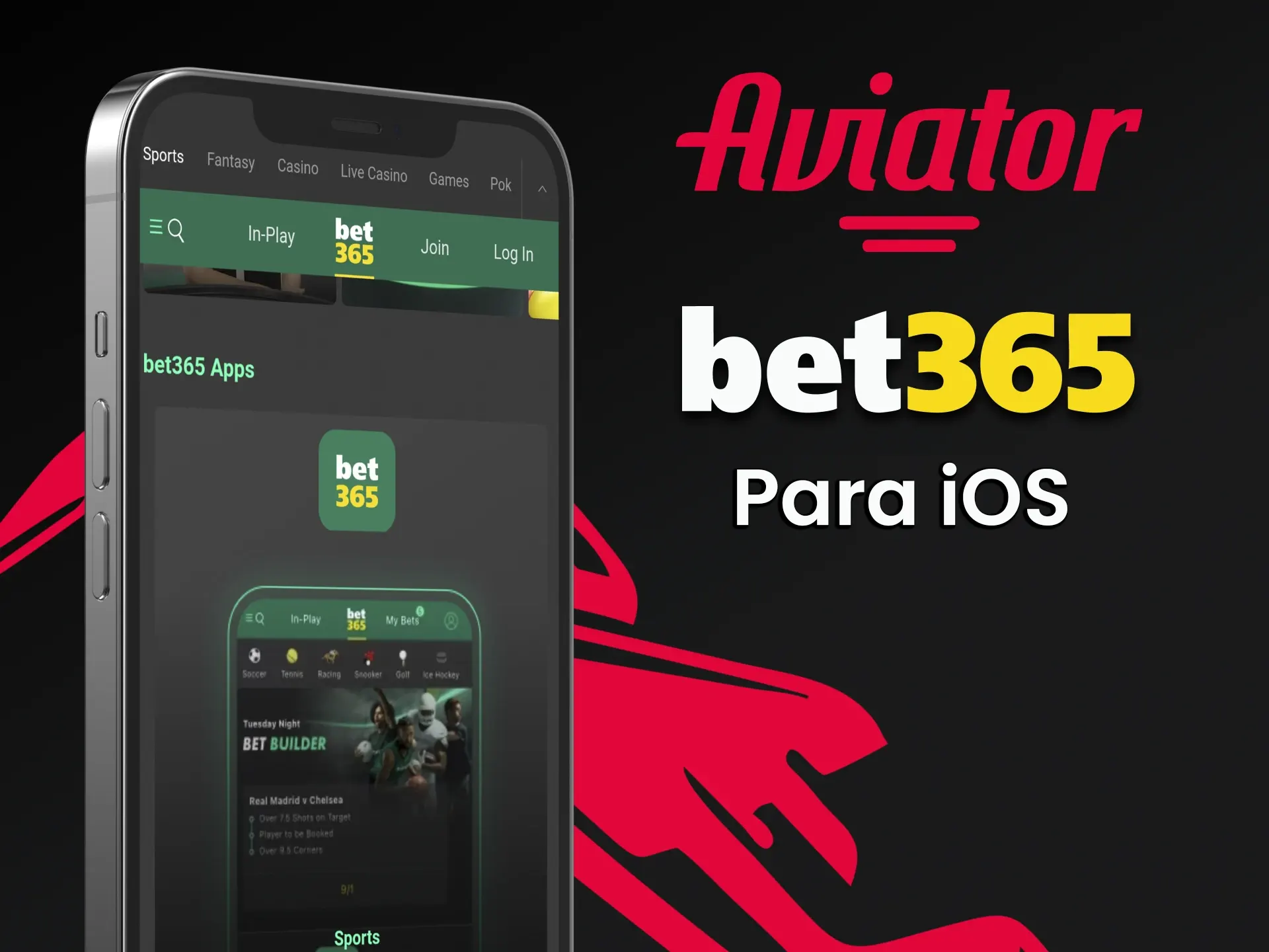 Baixe o aplicativo da Bet365 para jogar Aviator no iOS.