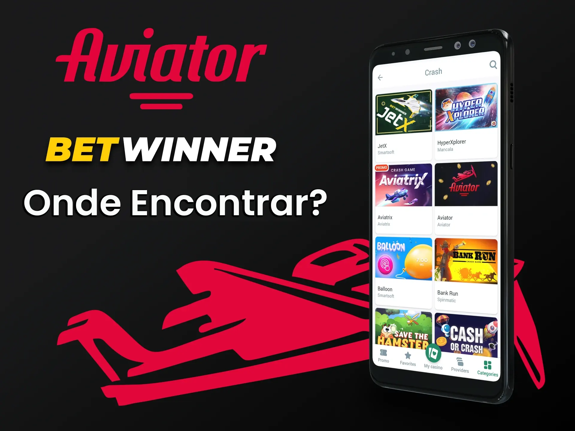 Vá para a seção de jogos no aplicativo Betwinner para jogar Aviator.