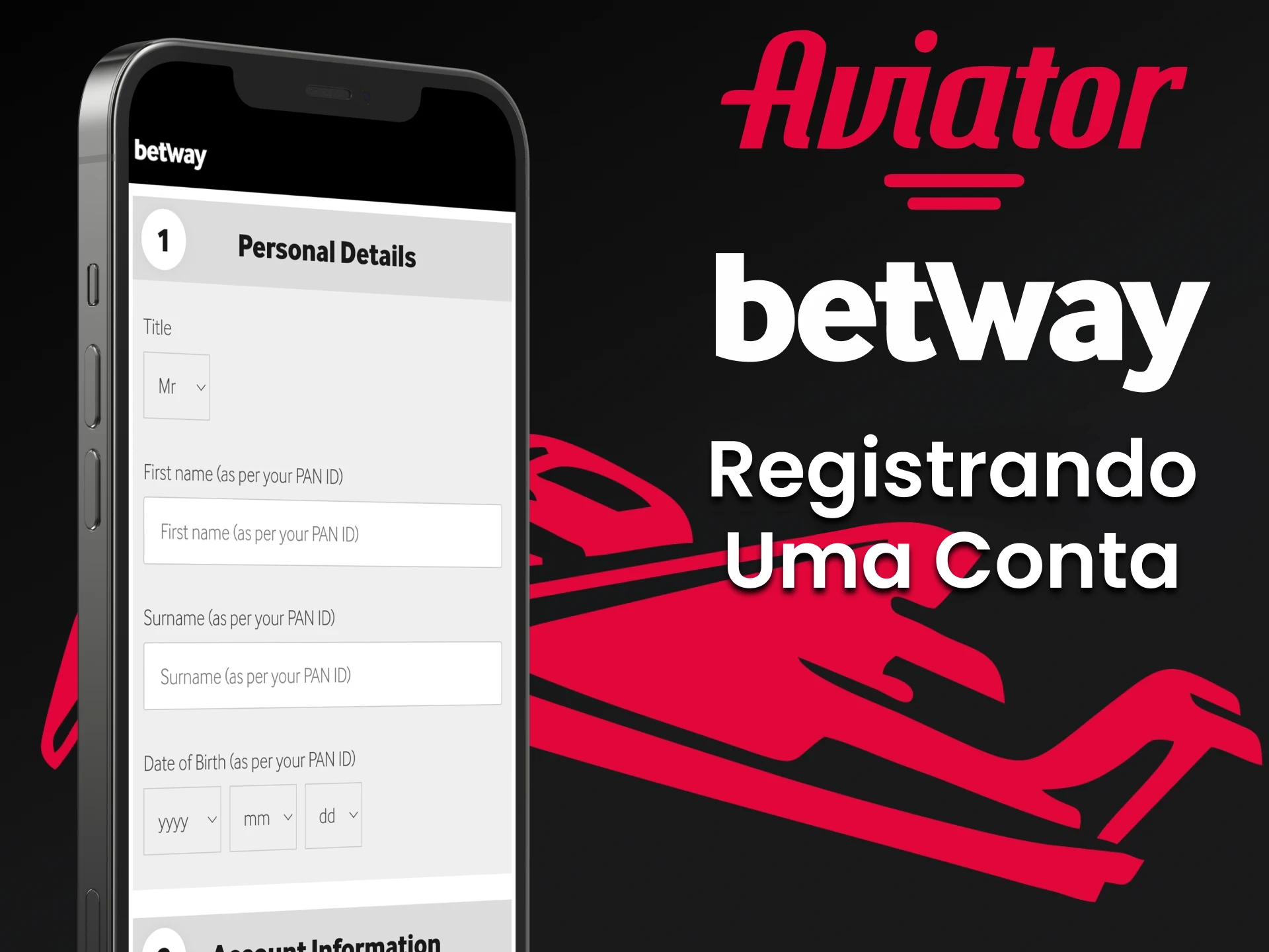 Para começar a jogar Aviator na Betway, crie uma conta.