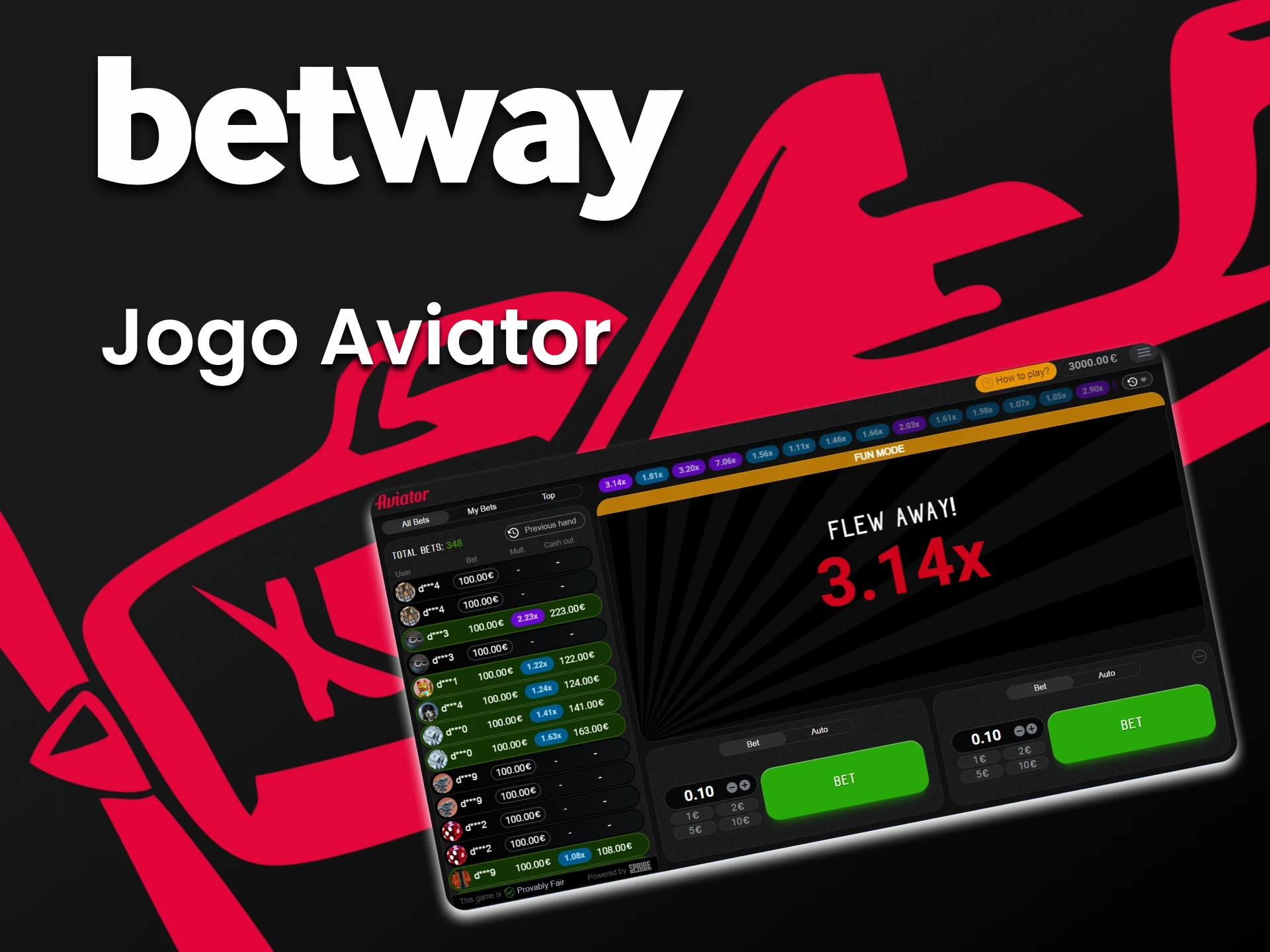 Jogue Aviator na Betway.