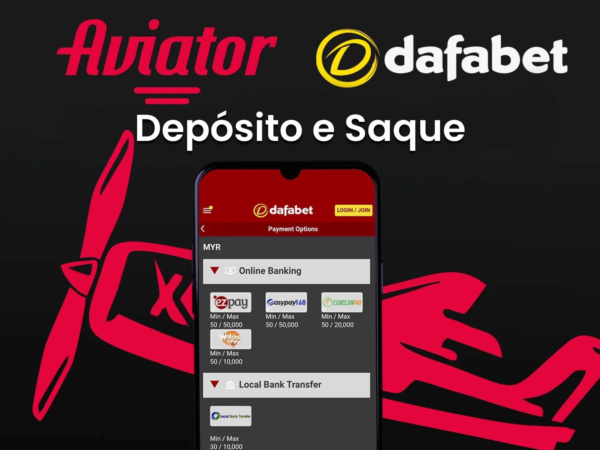 Para jogar Aviator, use os métodos de depósito da Dafabet.