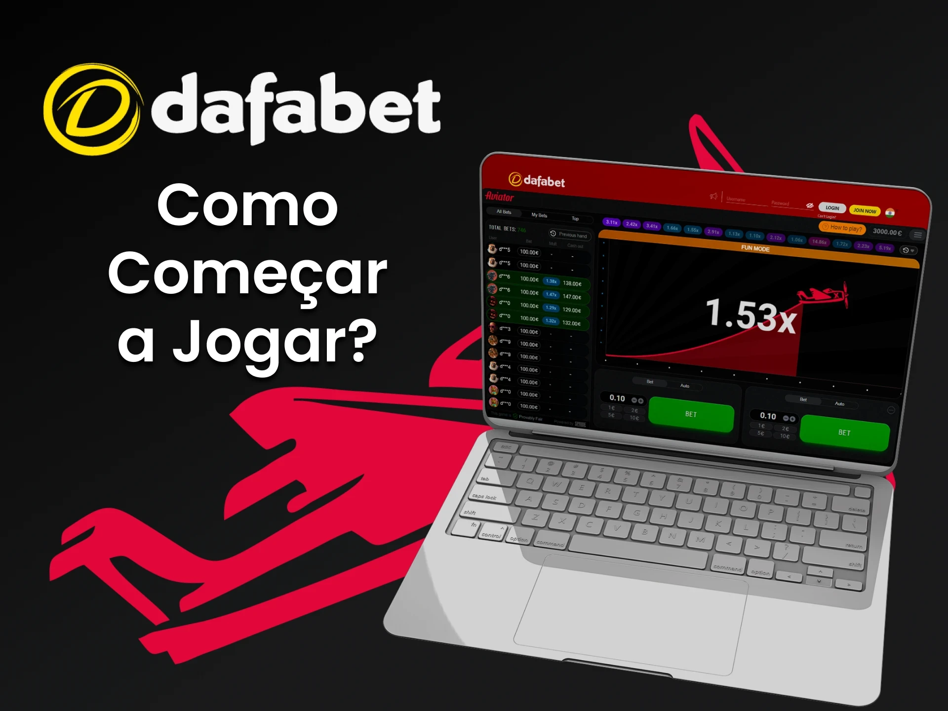 Siga as instruções para começar a jogar Aviator da Dafabet.