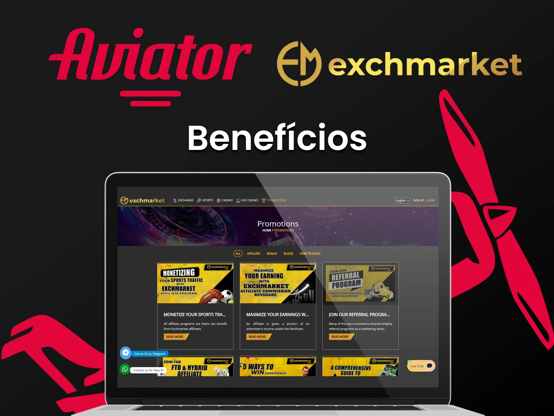 Exchmarket tem muitas vantagens para jogar Aviator.