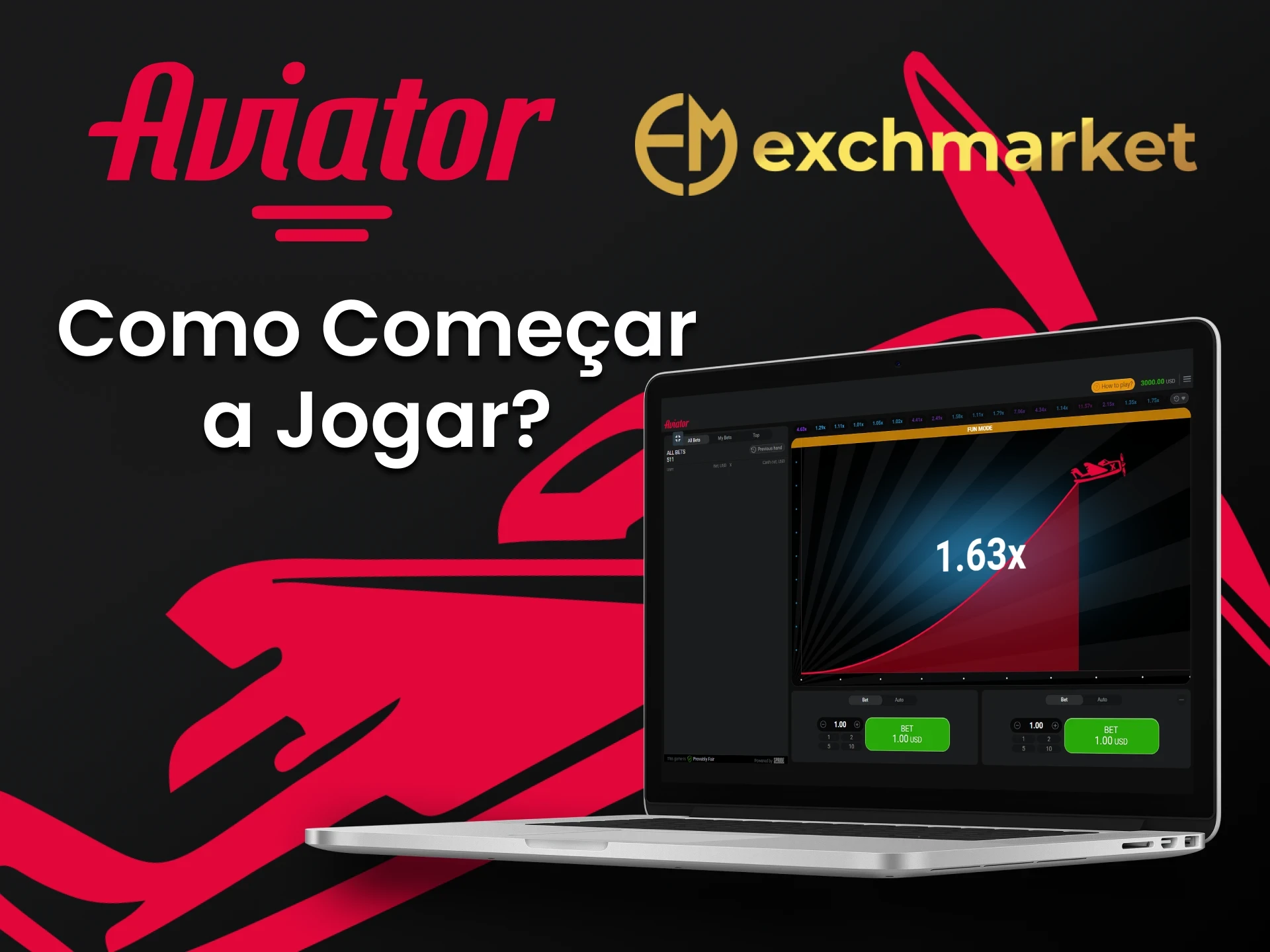 Para começar a jogar, escolha a seção com Aviator no Exchmarket.