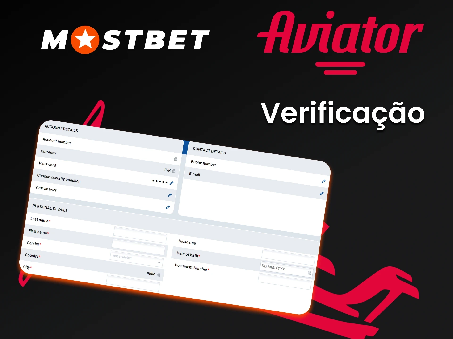 Preencha os dados no site da Mostbet para jogar Aviator.